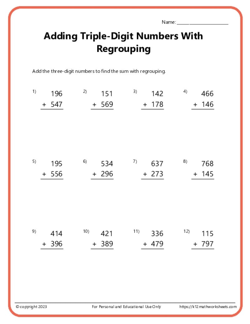 addition worksheets printable