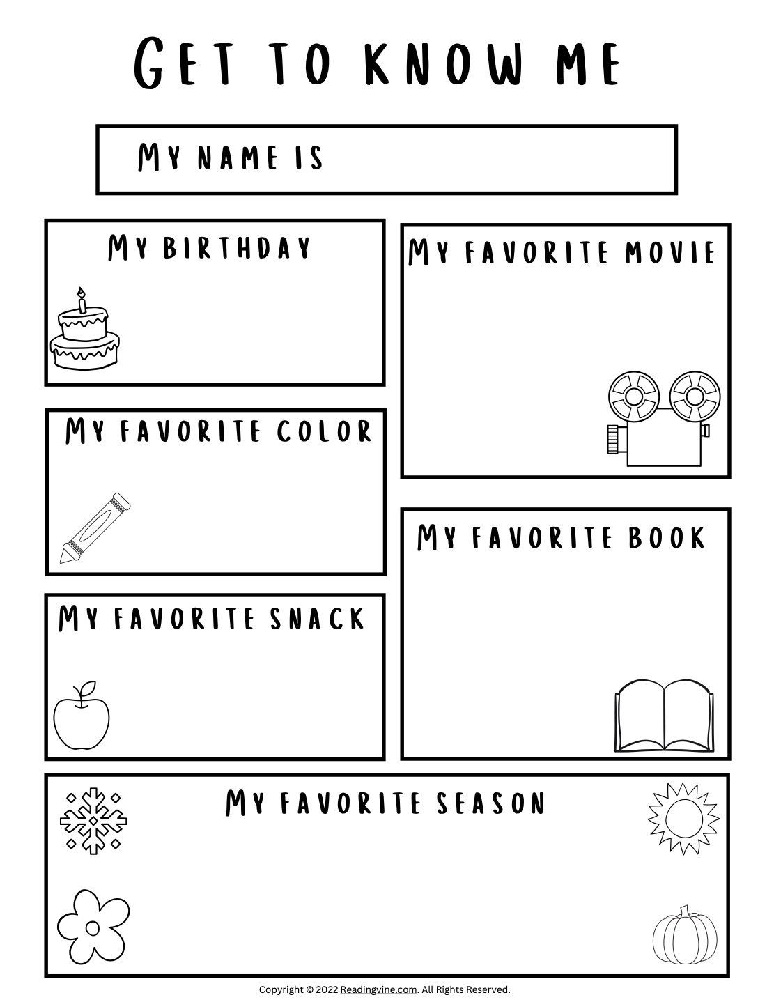 get to know me worksheet