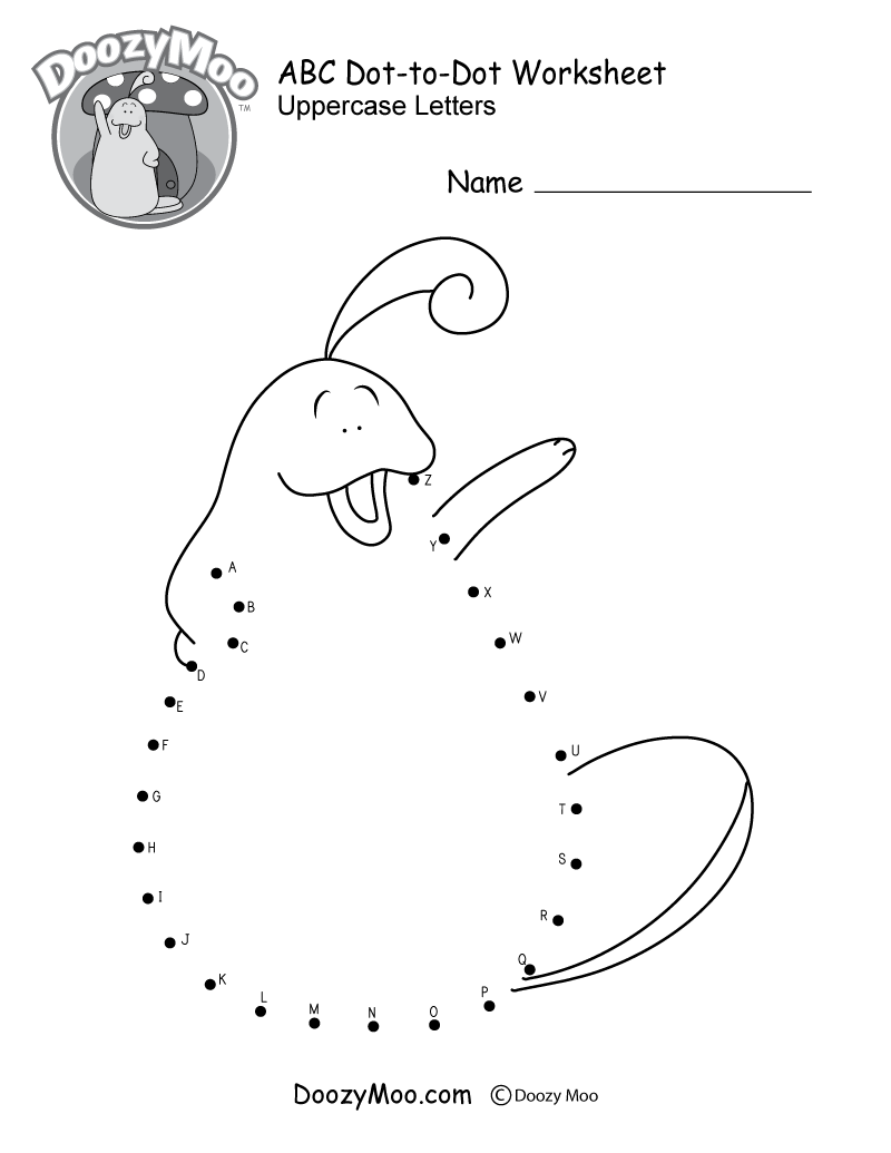 Alphabet Connect The Dots Worksheets Free Printables Doozy Moo