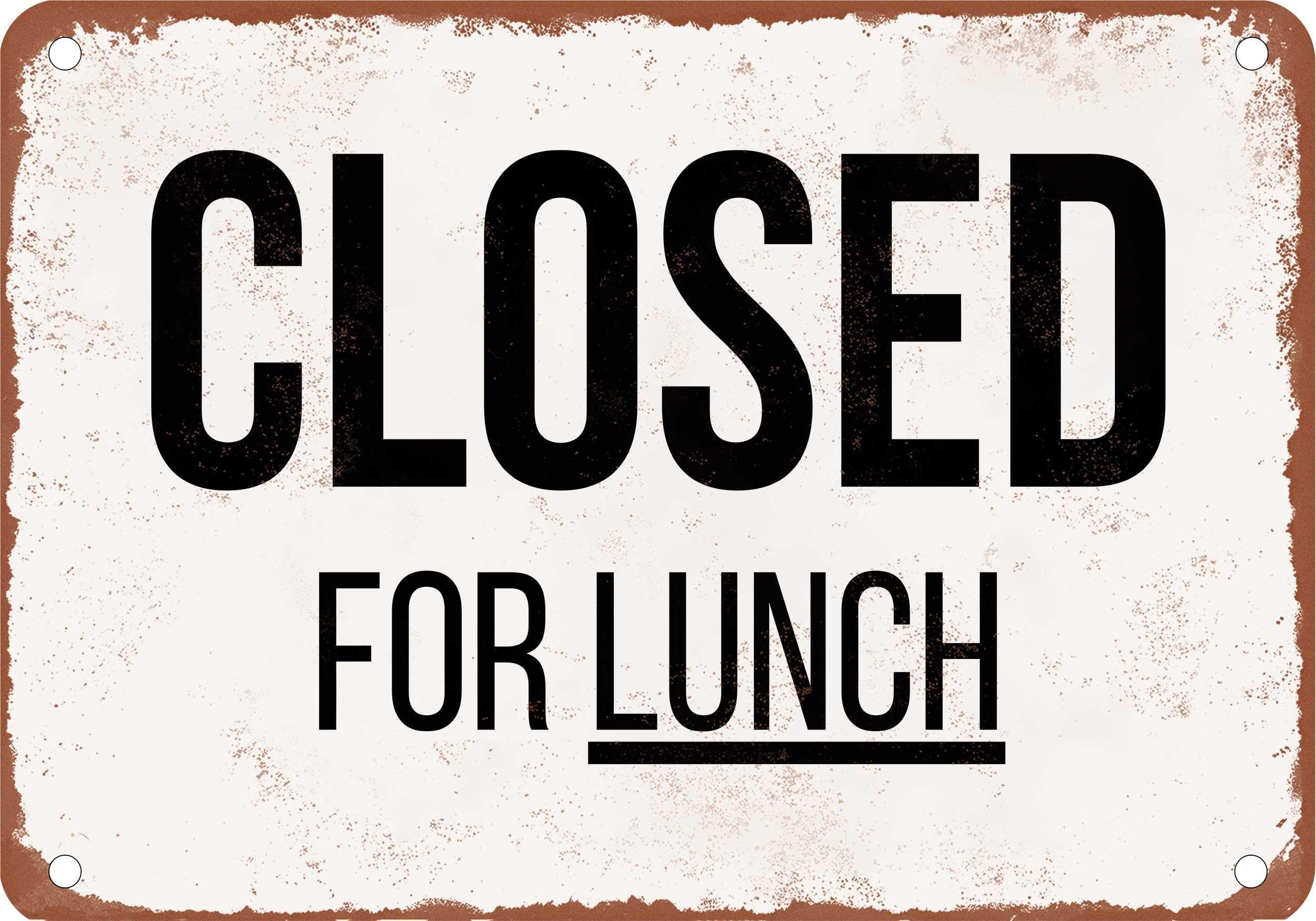 Amazon METAL SIGN Closed For Lunch Vintage Rusty Look Home Kitchen