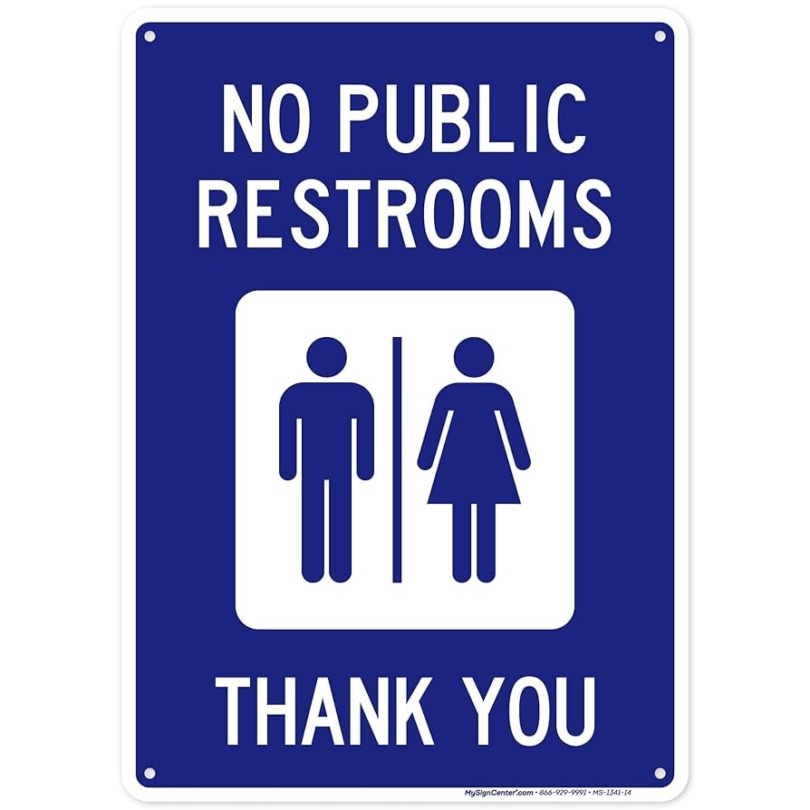 no public restroom sign