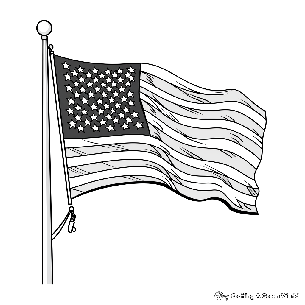 American Flag Coloring Pages Free Printable 