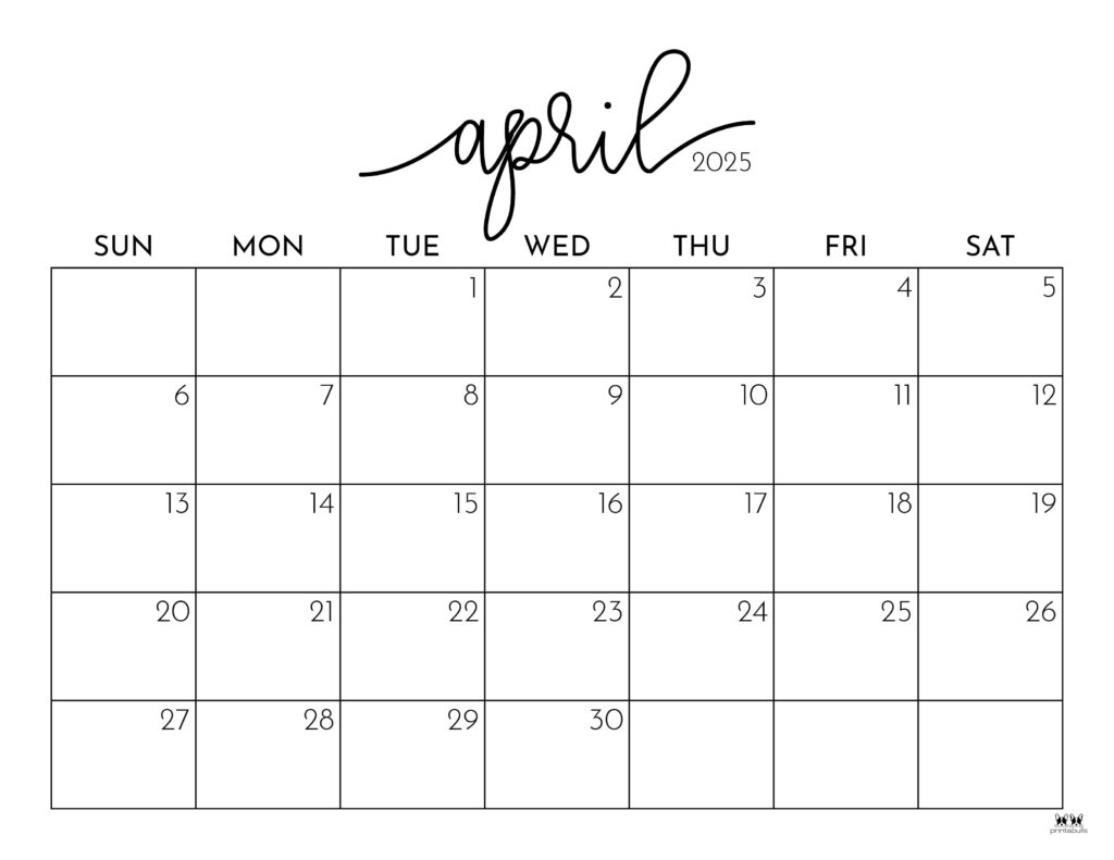 April 2025 Calendars 107 FREE Printables Printabulls April 2025 Calendars 107 FREE Printables Printabulls