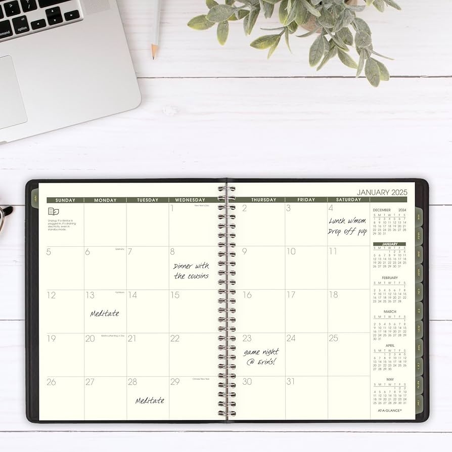 AT A GLANCE 70120G0525 Monthly Planner 2025 7 X 8 5 Medium Recycled Black Amazon de Stationery Office Supplies