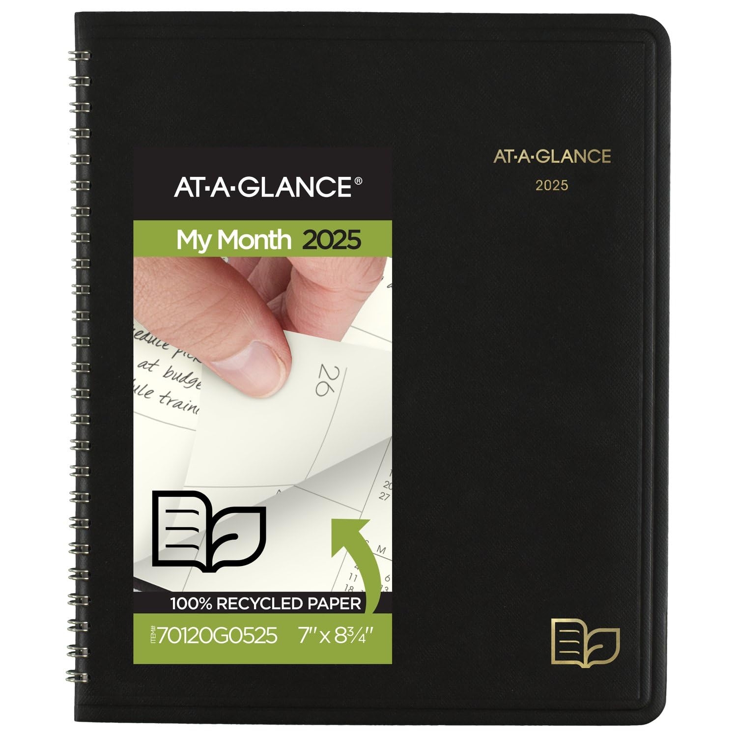 AT A GLANCE 70120G0525 Monthly Planner 2025 7 X 8 5 Medium Recycled Black Amazon de Stationery Office Supplies