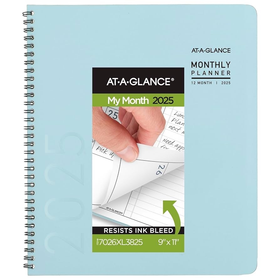 AT A GLANCE 7026XL3825 Monthly Planner 2025 9 X 11 Large Contemporary Lite Sky Blue Amazon de Stationery Office Supplies