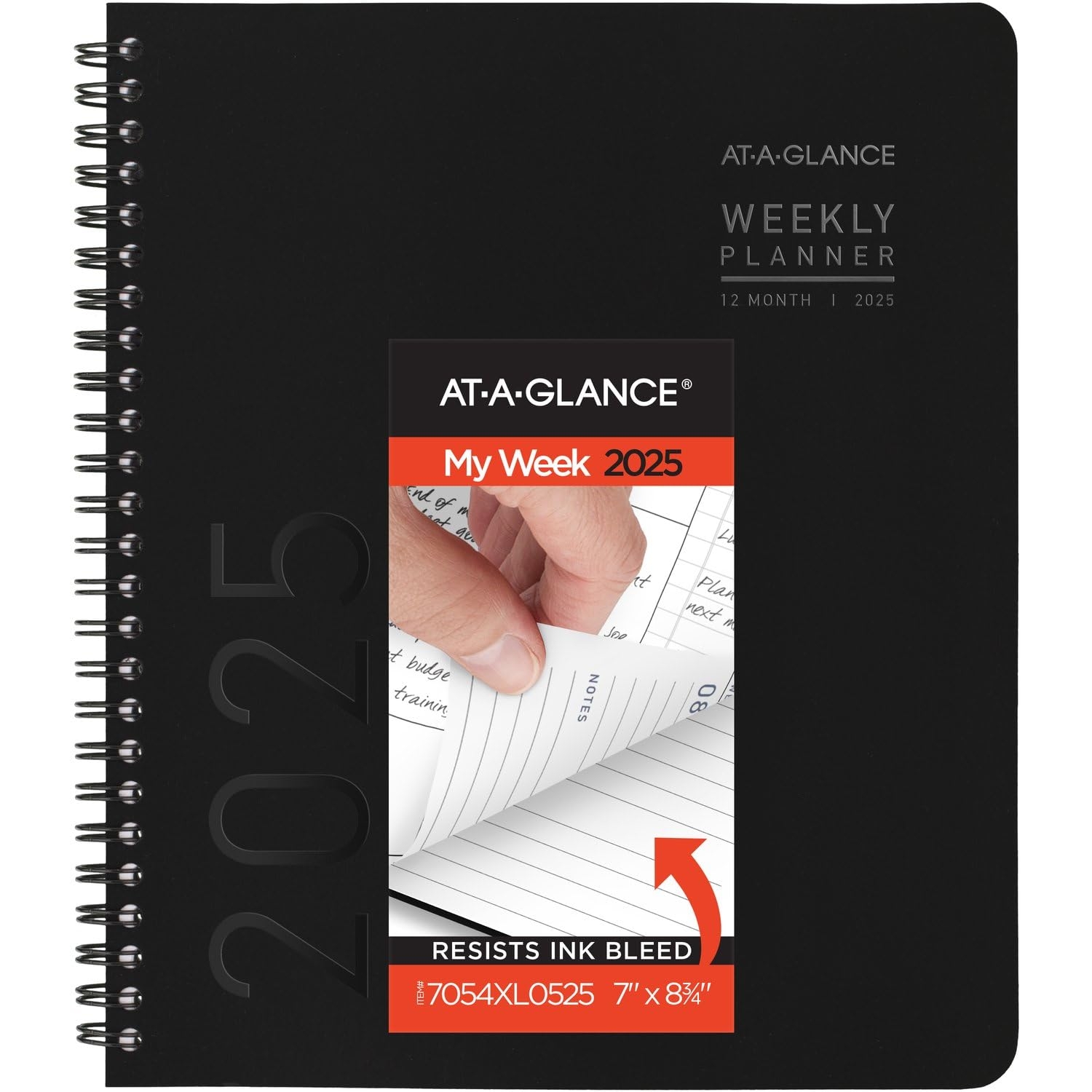 AT A GLANCE 7054XL0525 7 X 8 5 Medium Black Weekly Monthly Planner 2025 Amazon de Stationery Office Supplies