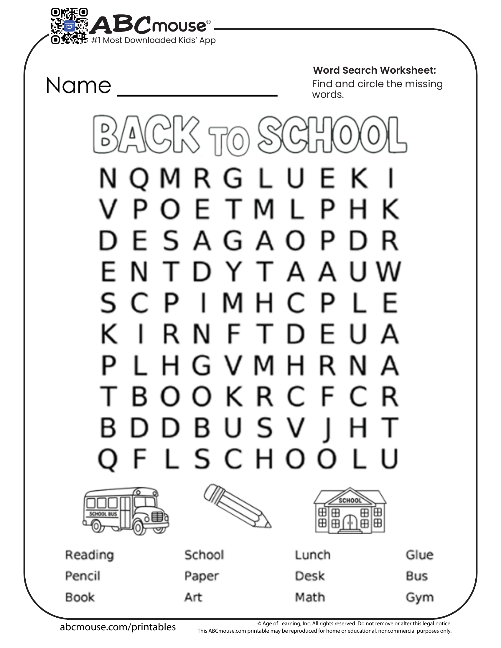 kids printable worksheets
