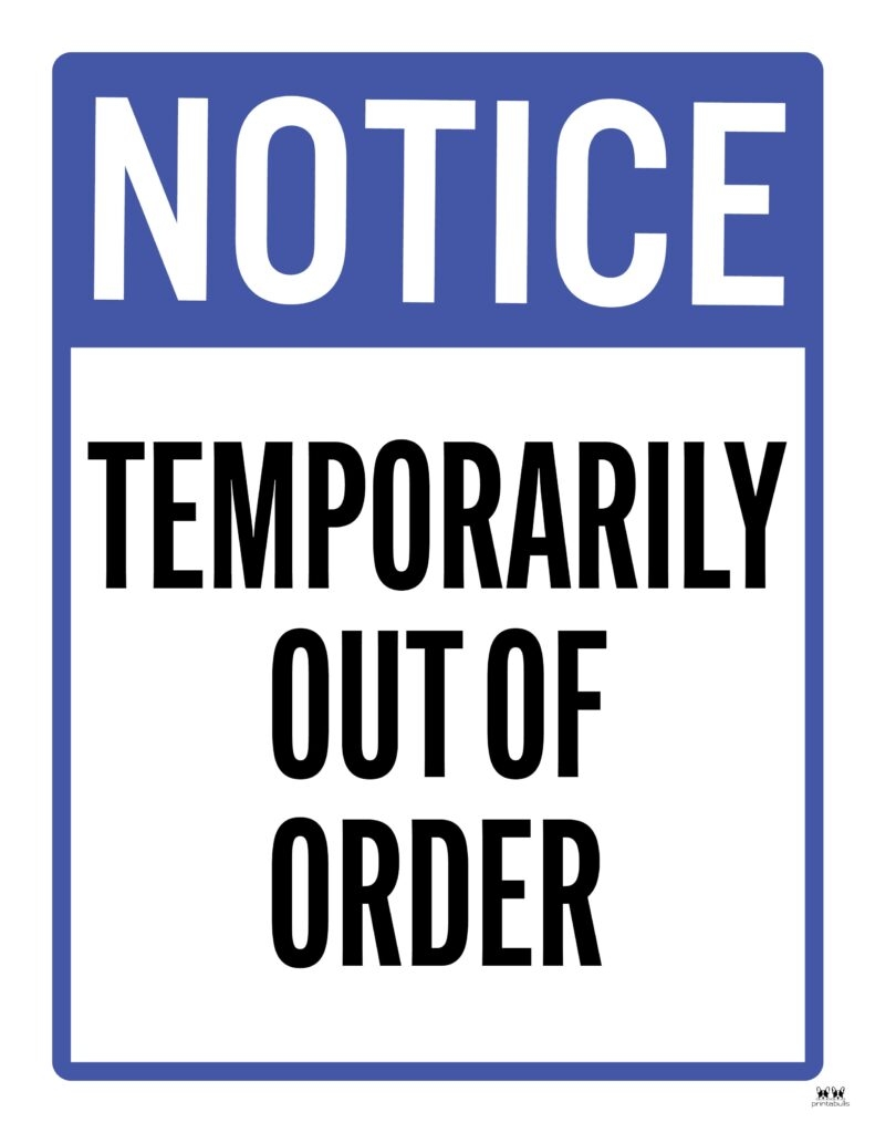 Bathroom Out Of Order Signs Printable Elevator Out Of Order Sign Order Signs Custom Metal