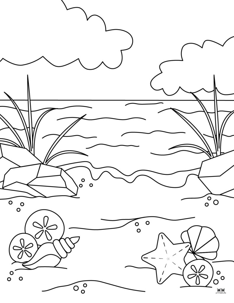 beach coloring sheets printable