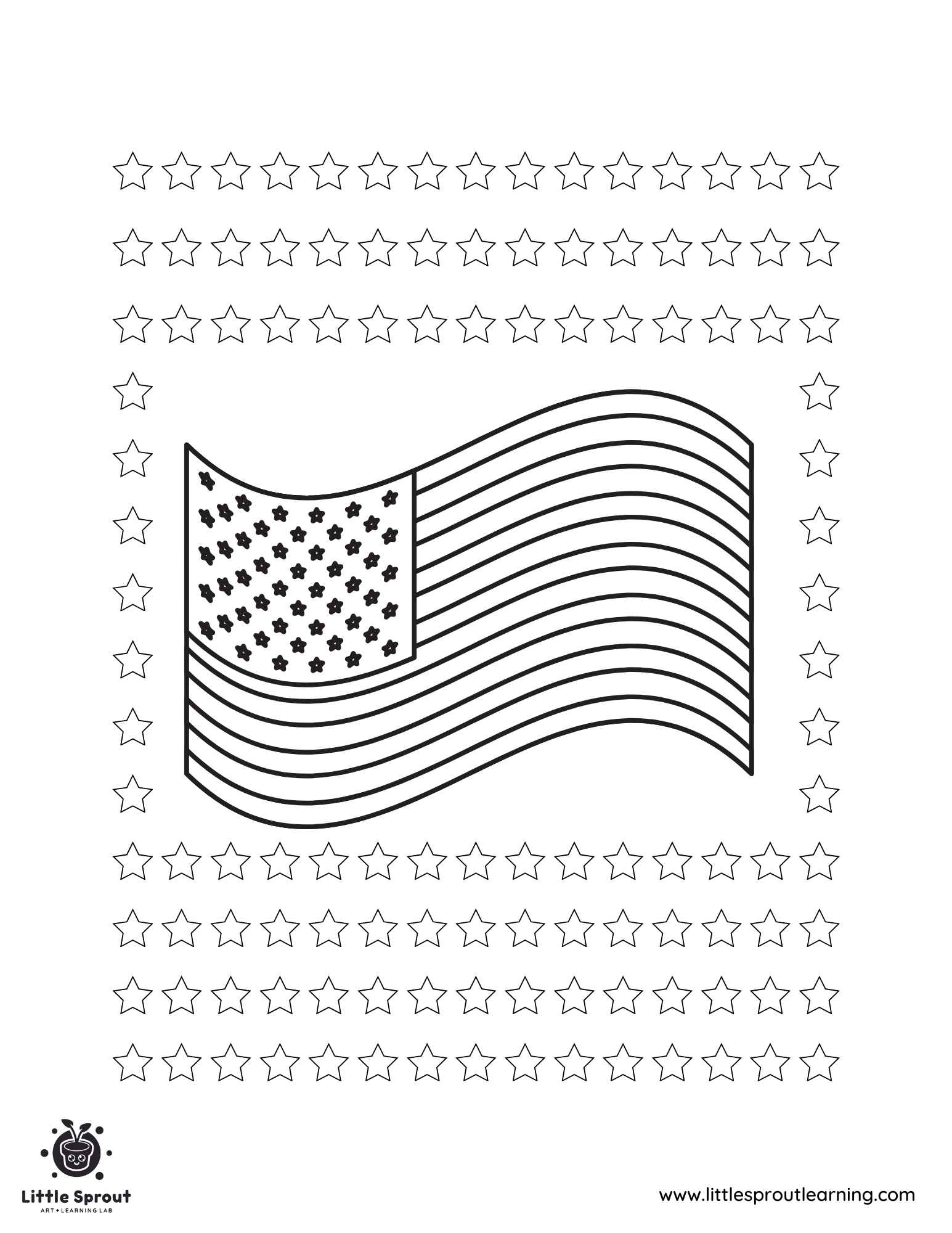 Best 10 American Flag Coloring Pages Little Sprout