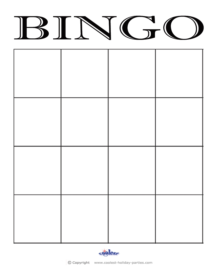 free blank bingo cards printable