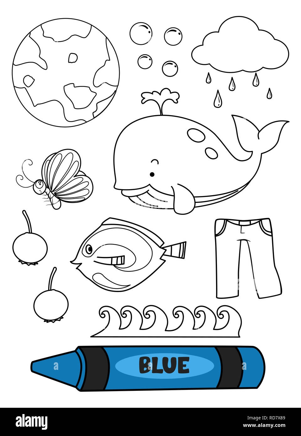 color blue coloring sheet