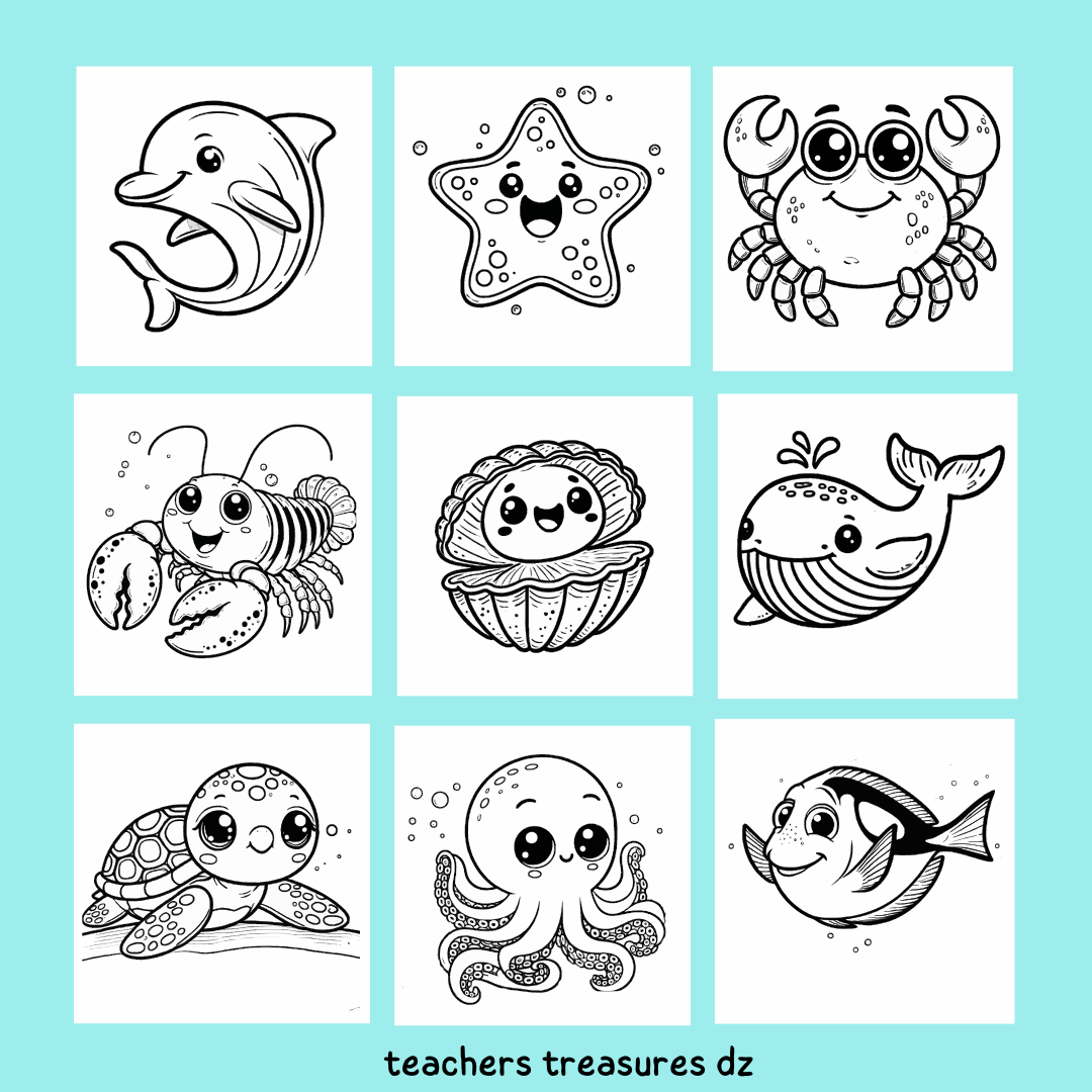 ocean animal coloring sheets