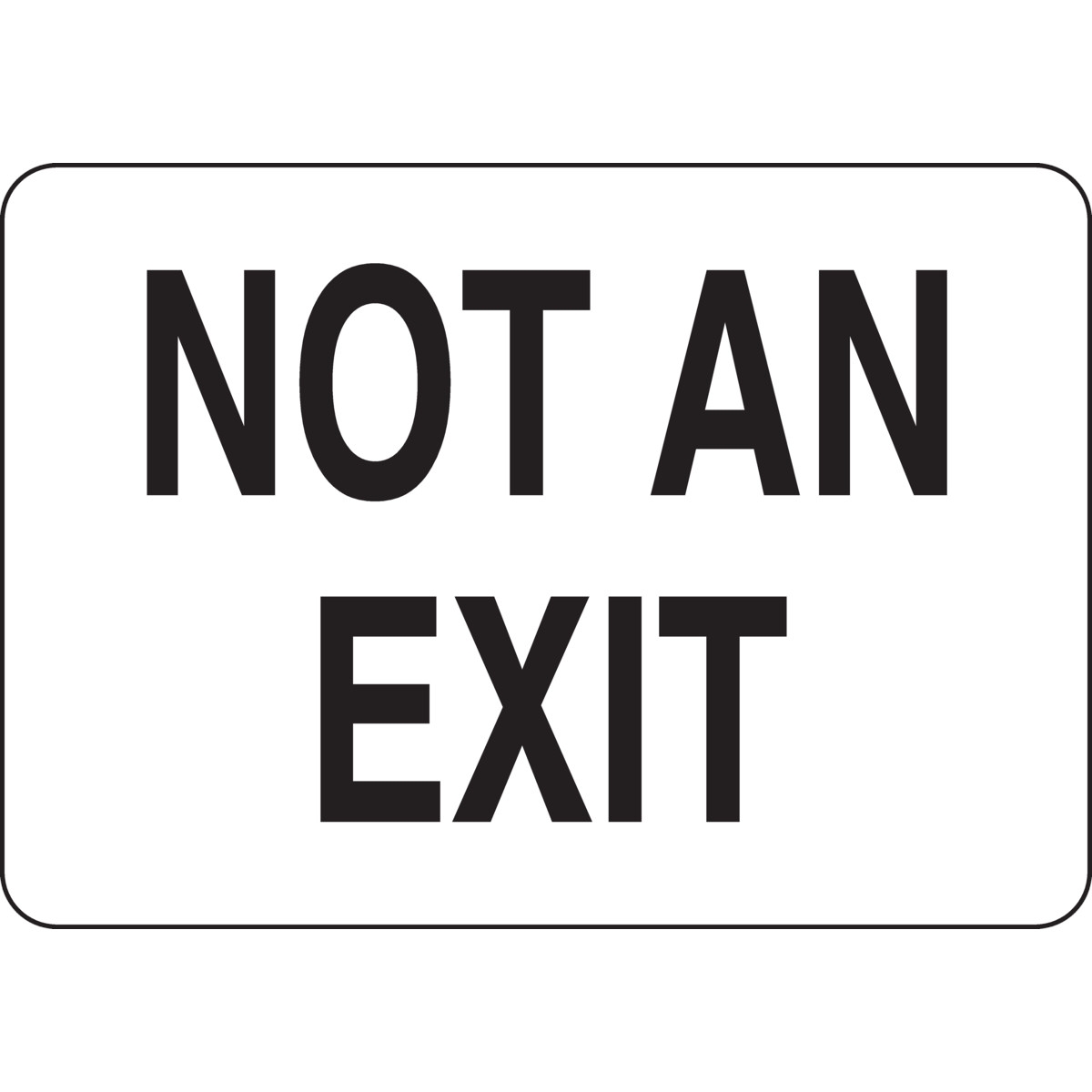 Brady Part 41066 Not An Exit Sign BradyID