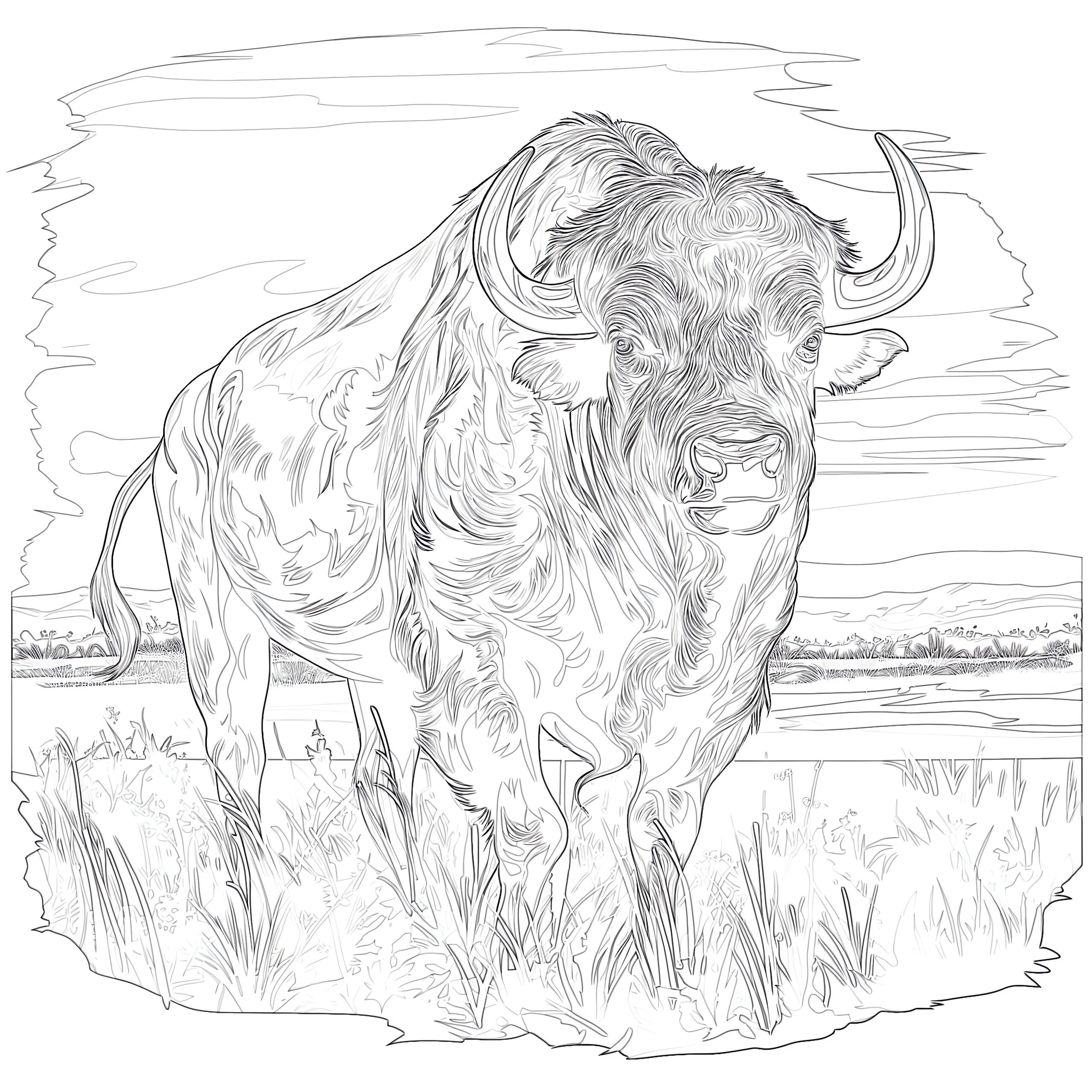 Buffalo Coloring Sheets Coloring Pages Mimi Panda