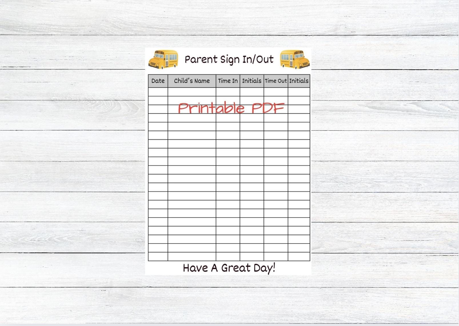 Bus Attendance Sheet Etsy
