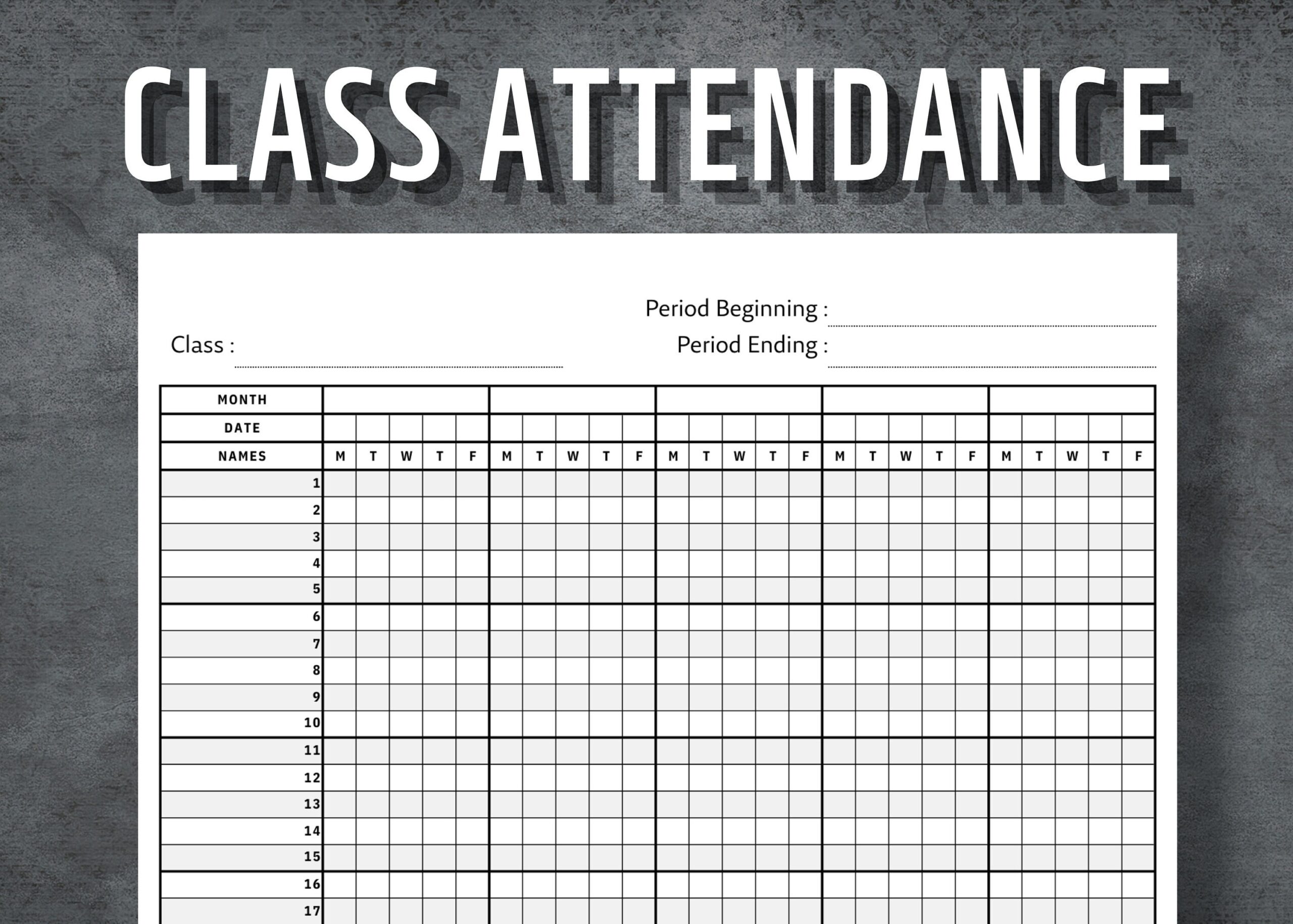 Bus Attendance Sheet Etsy
