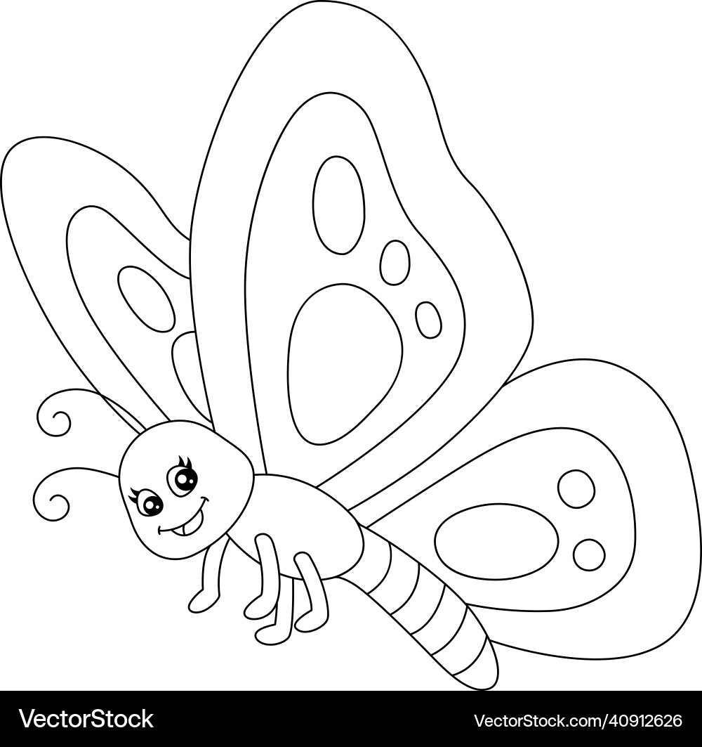 Butterfly Coloring Page Isolated For Kids Vector Image Butterfly Coloring Page Isolated For Kids Vector Image