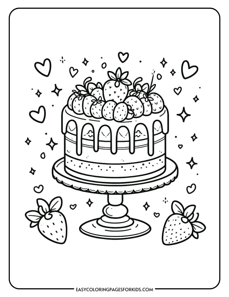coloring pages birthday cake