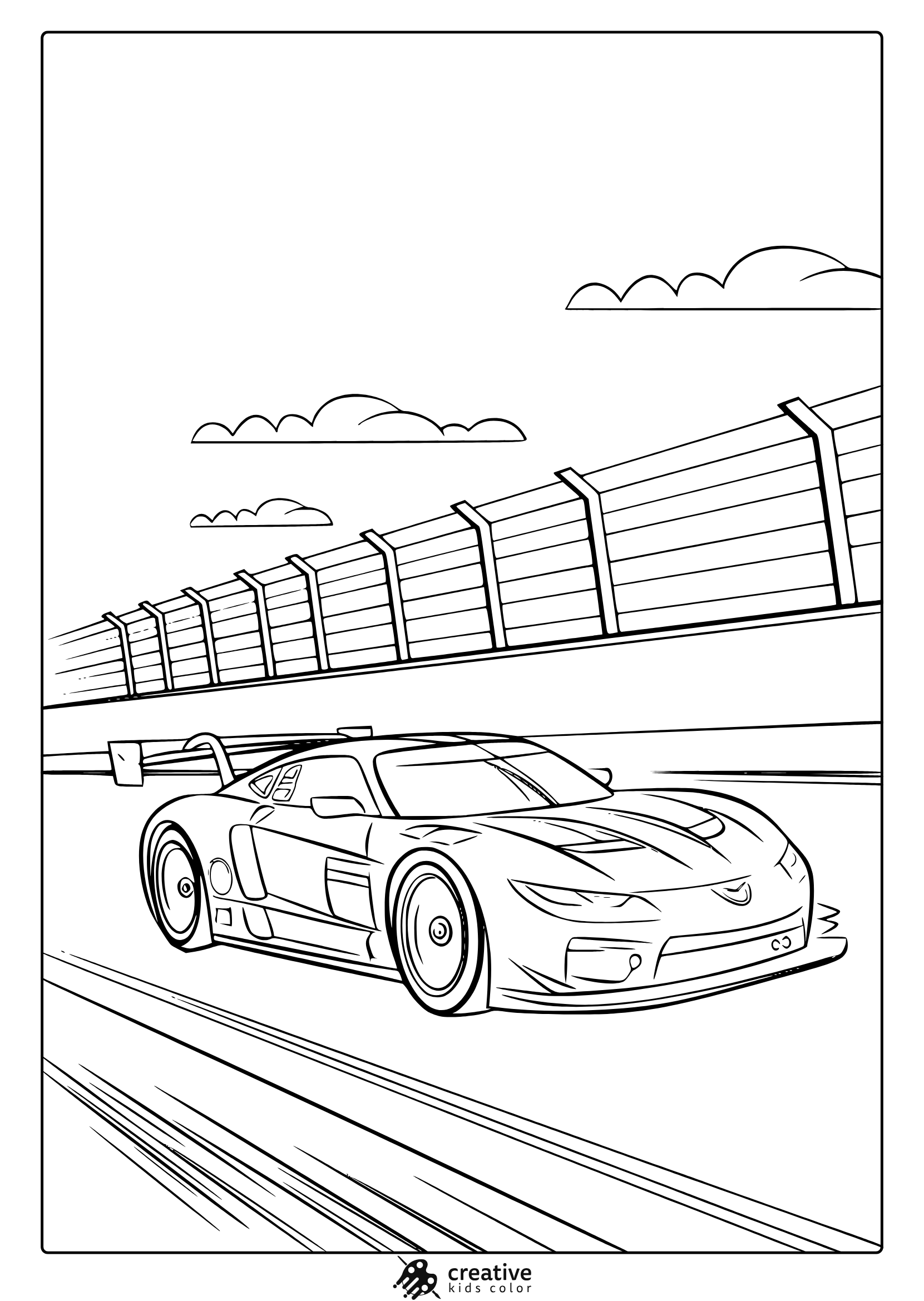 race car coloring sheet