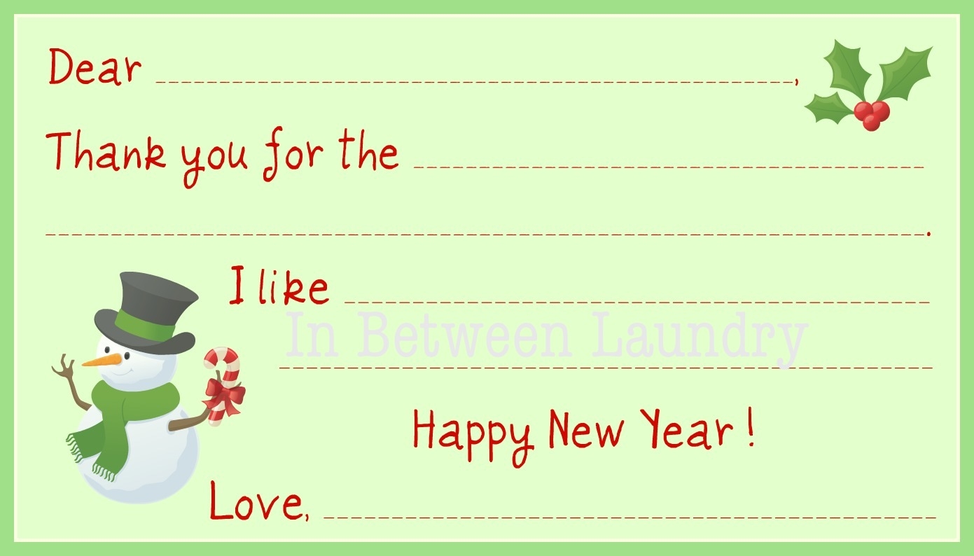 winter thank you note printable