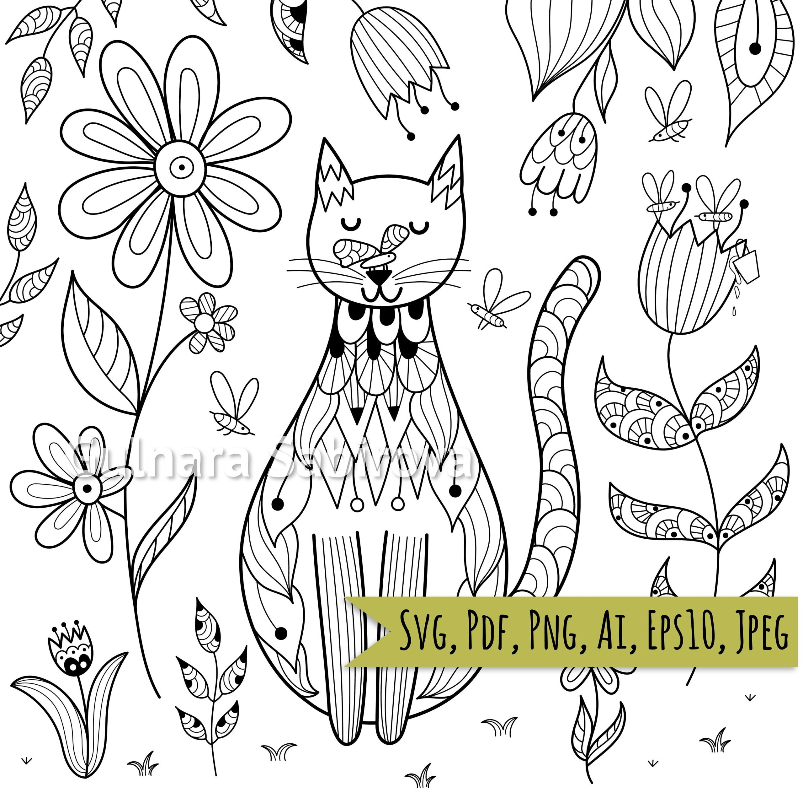 free cat coloring sheets