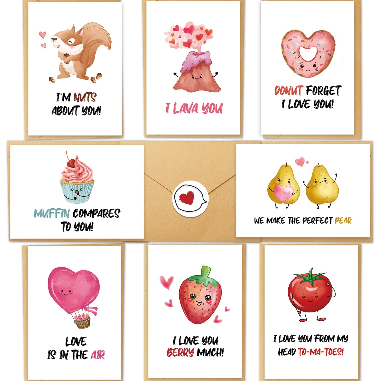 Chenive Funny Valentine s Day Word Playing Cards Cute Valentines Day Cards Set Assorted Love Card For Kids Students Friends Family Lover Colleagues Etc 8 Designs 3 5 X 5 Inches 40 