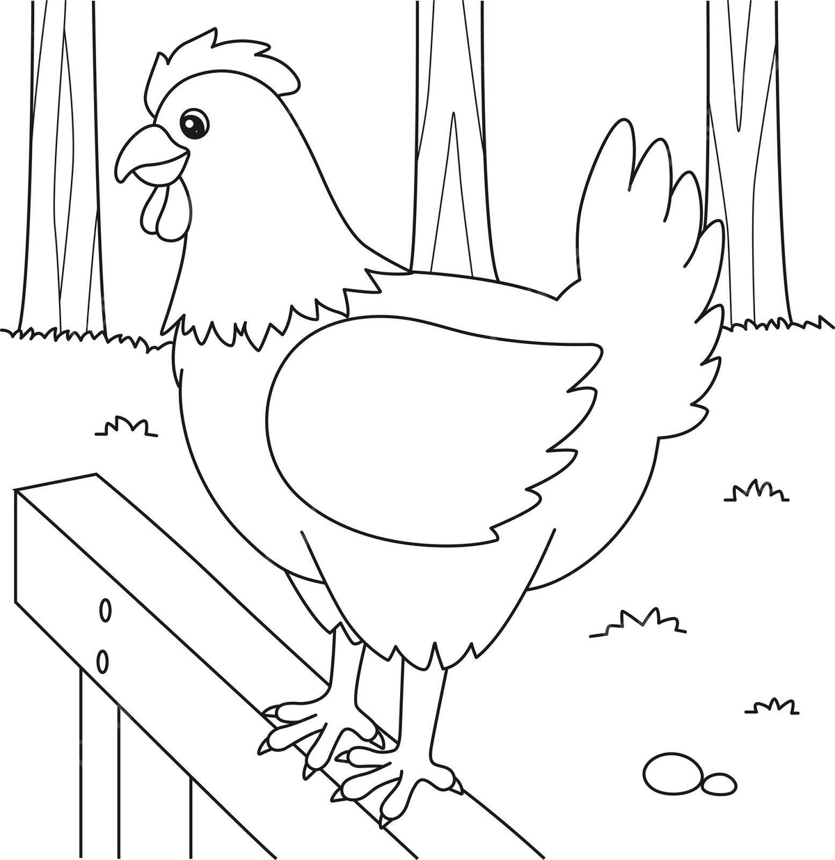 Chicken Coloring Page For Kids Fun Chick Hen Vector Chicken Drawing Ring Drawing Kid Drawing Illustration Background And Wallpaper For Free Download Pngtree