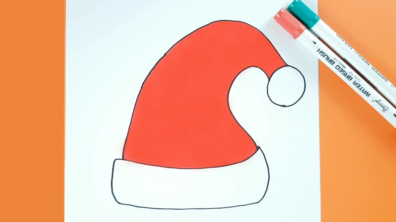 Christmas Drawing How To Draw Santa Hat Easy Step By Step YouTube
