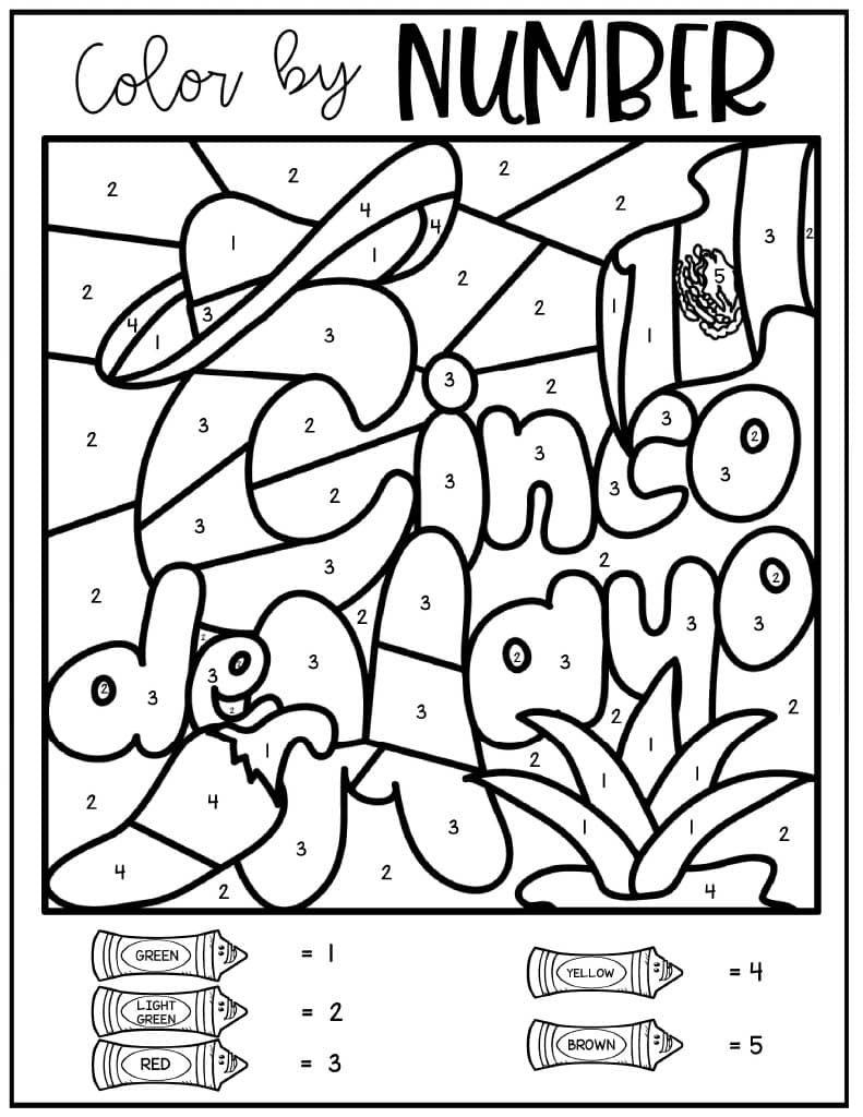 Cinco De Mayo Color By Number Kids Activity Zone Cinco De Mayo Color By Number Kids Activity Zone