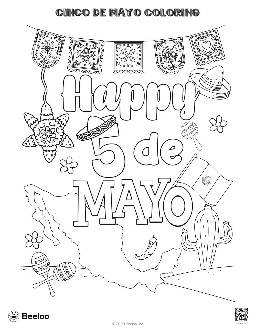 Cinco De Mayo Coloring Beeloo Printable Crafts And Activities For Kids