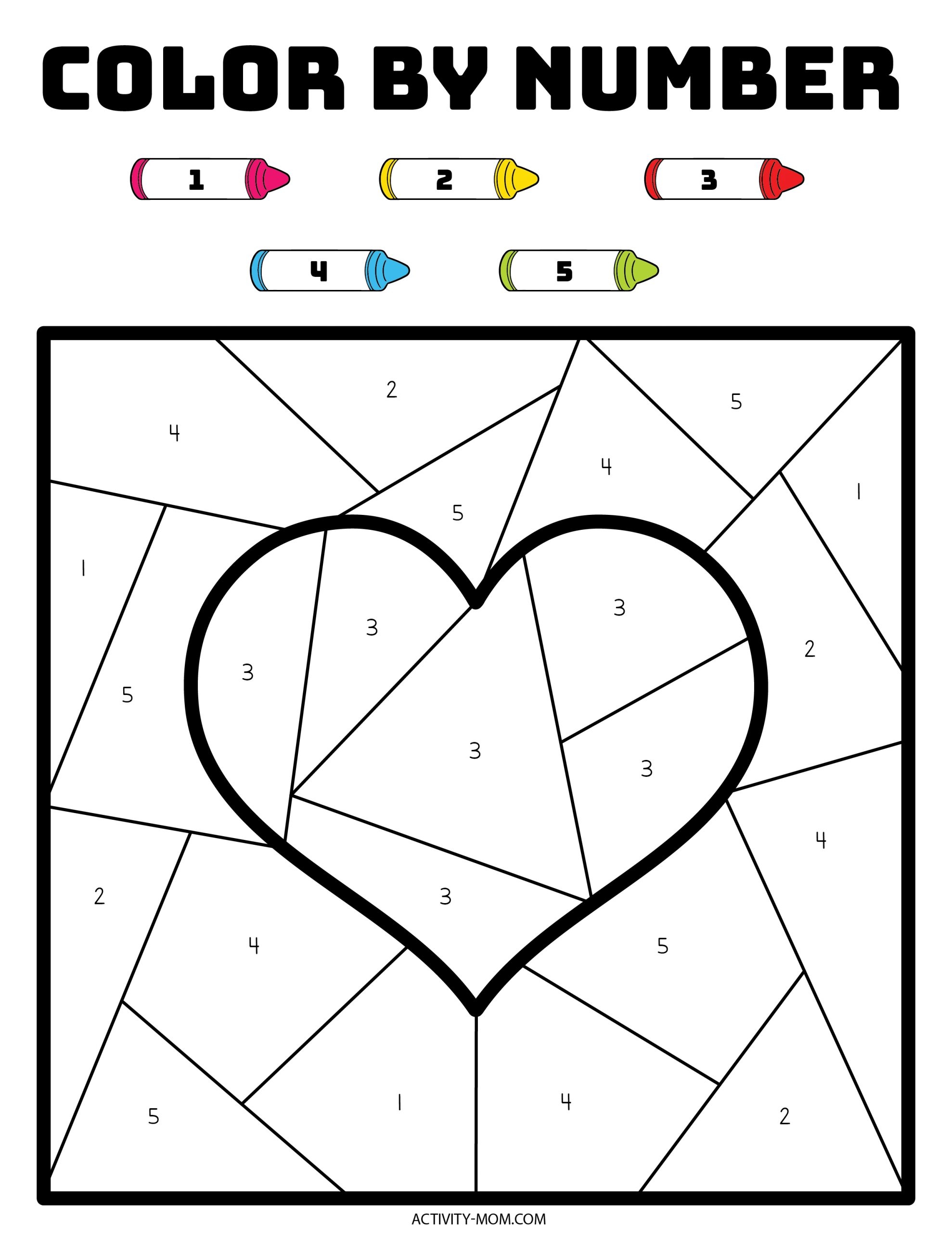 printable color by number pages