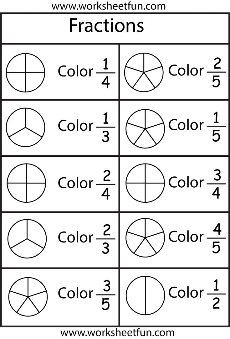 Color The Fraction 4 Worksheets FREE Printable Worksheets