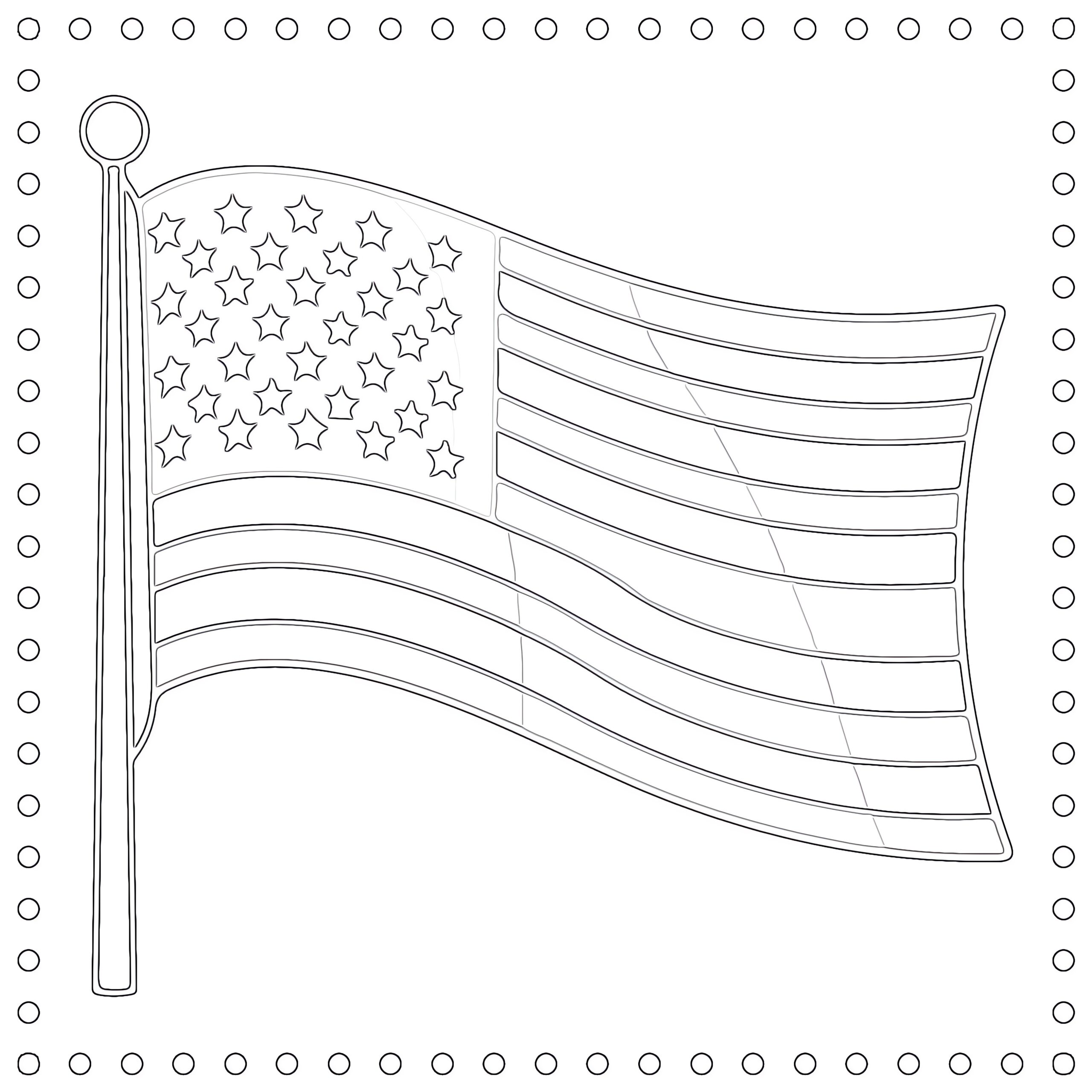 coloring sheet of american flag