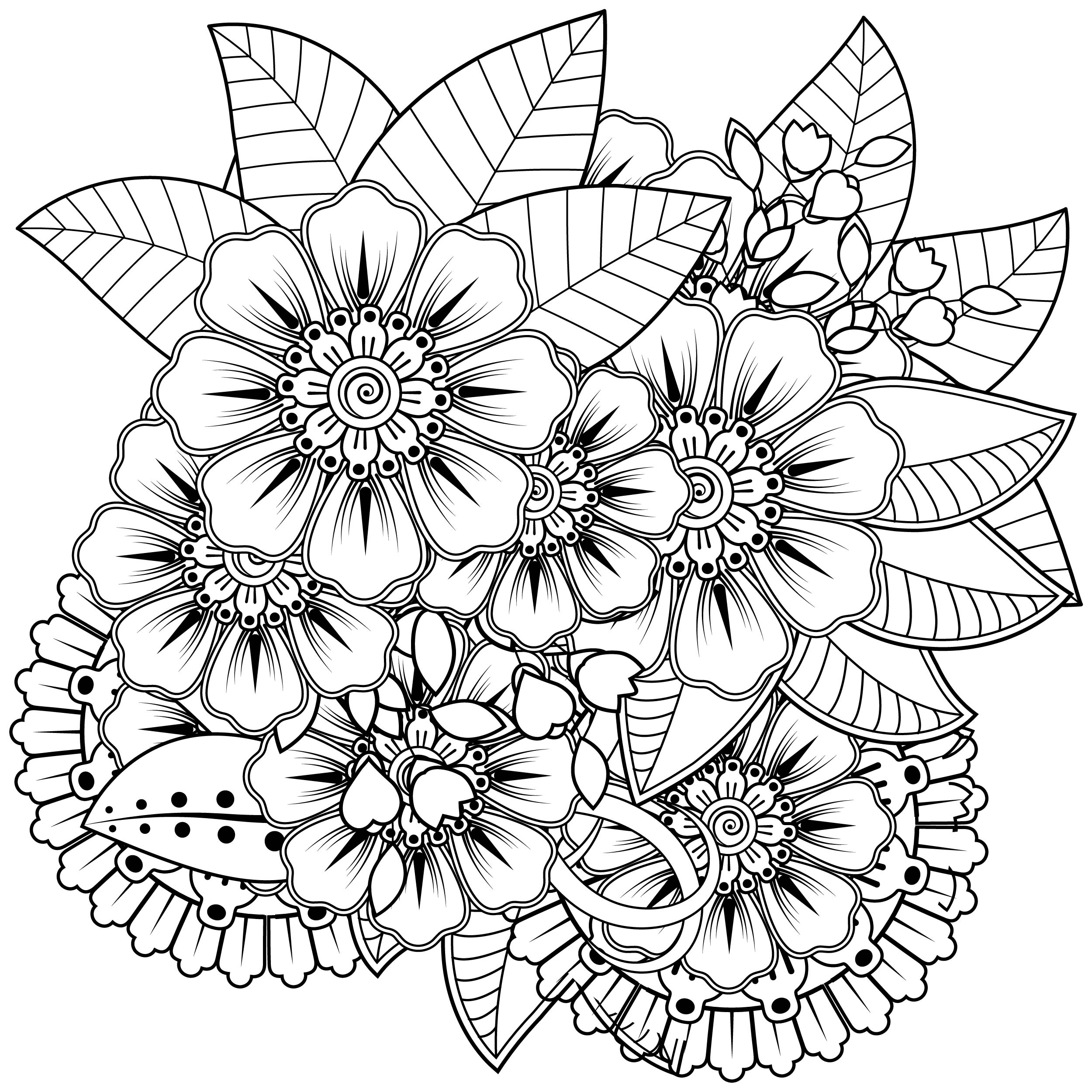 Coloring Book For Adult Flower Online Coloring Page HiColoring