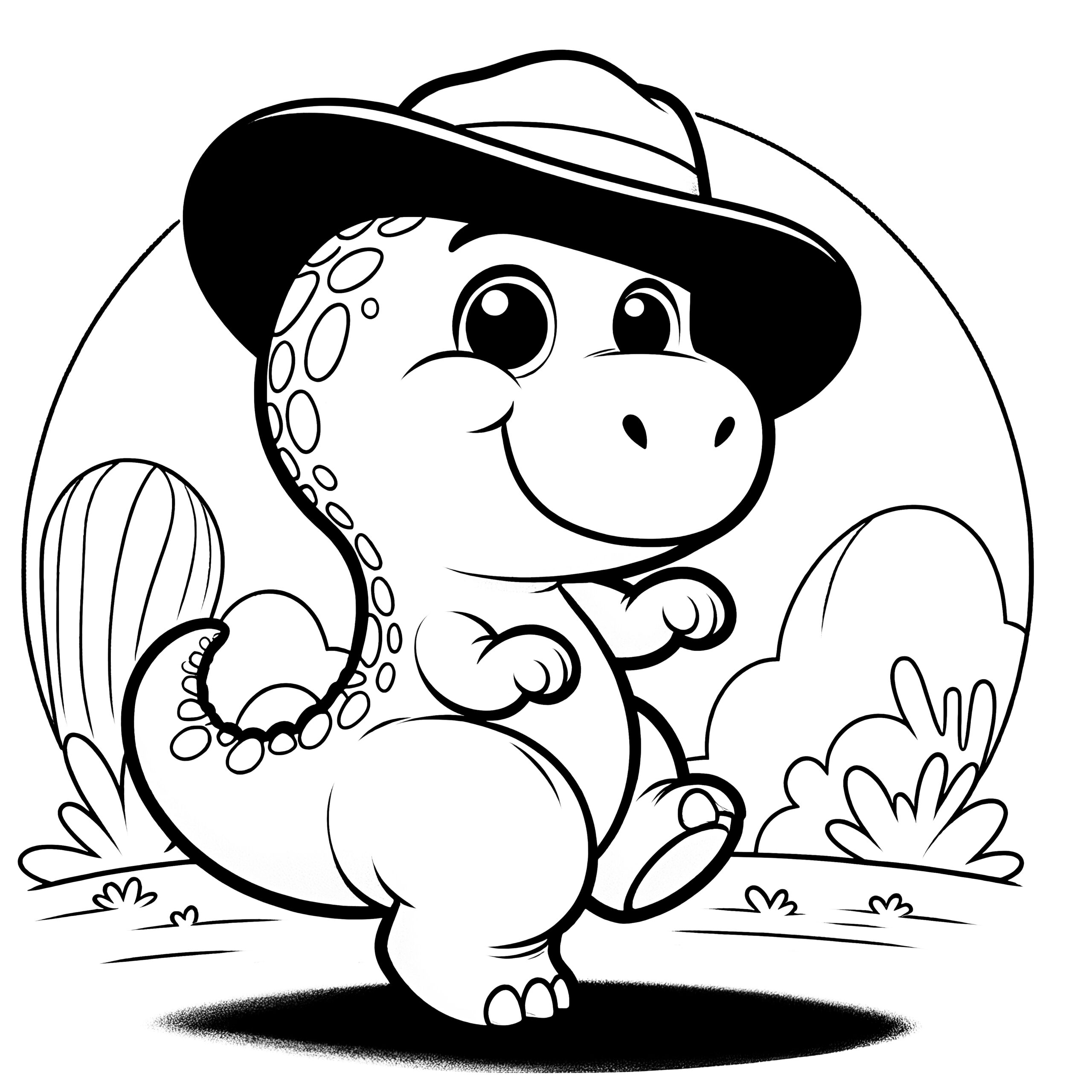 dinosaur colouring in page