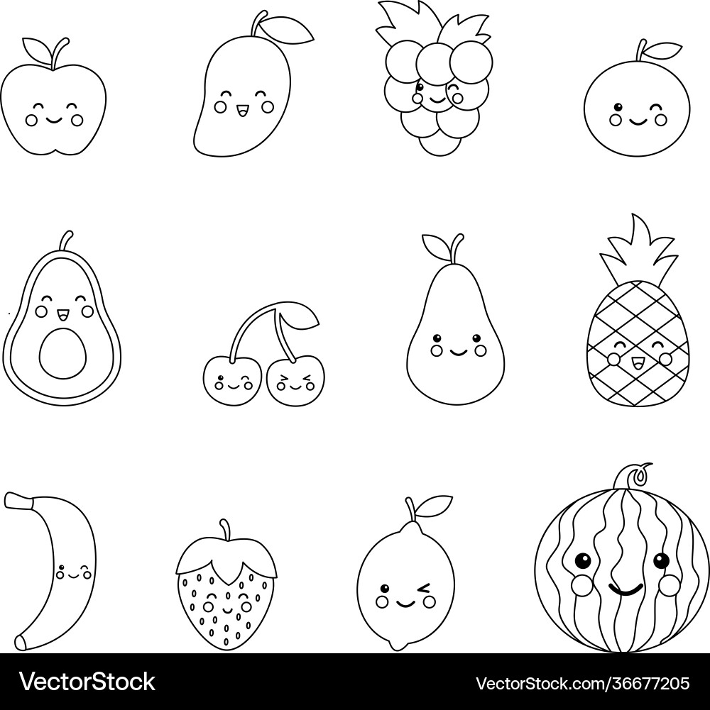 fruits for coloring pages