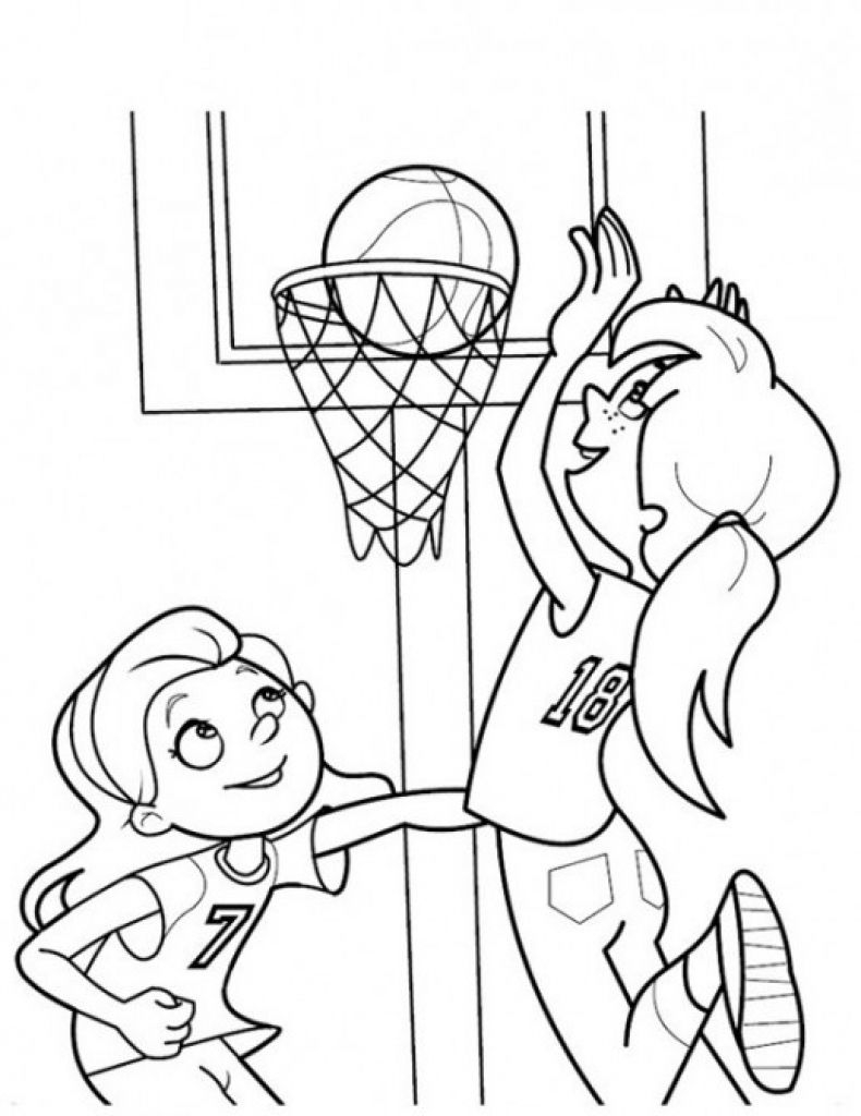 Coloring Pages Astonishing Basketball Coloring Sheets Picture Inspirations Pages Girls Playing Page Sports