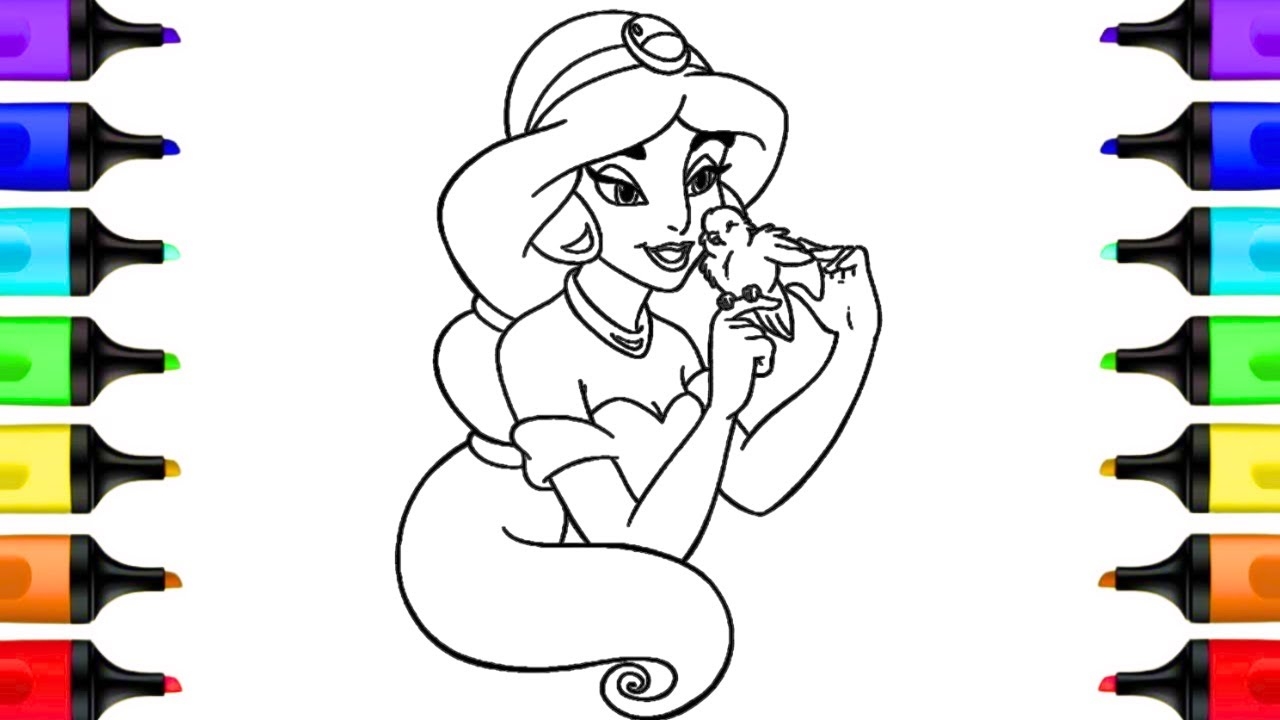 coloring pages jasmine princess