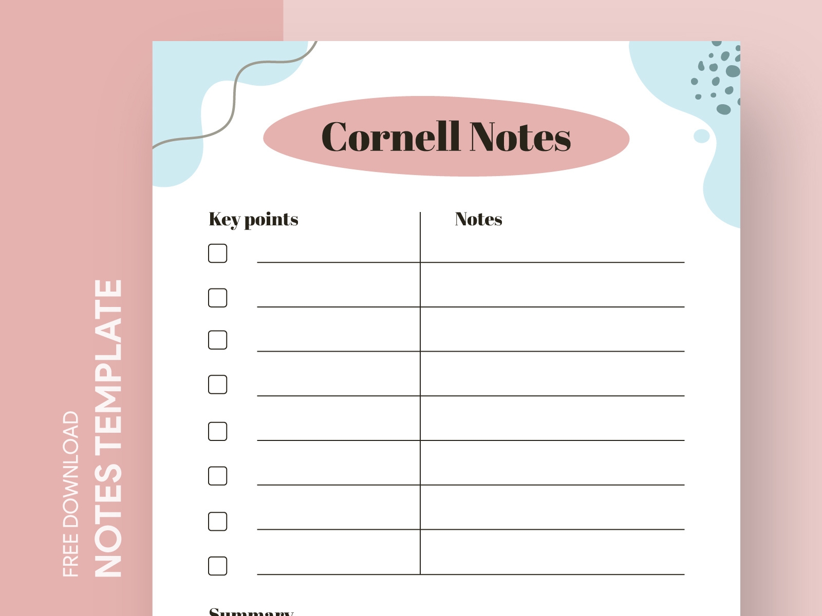 Cornell Notes Printable Free Google Docs Template By Gdoc On Dribbble