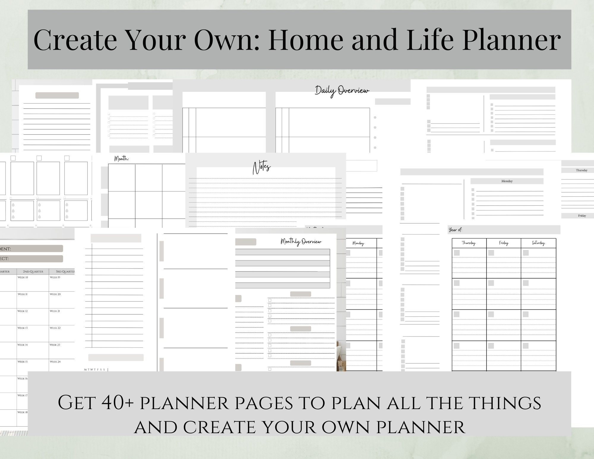 Create Your Own Planner All The Pages To Create Your Own Planner Etsy Create Your Own Planner All The Pages To Create Your Own Planner Etsy