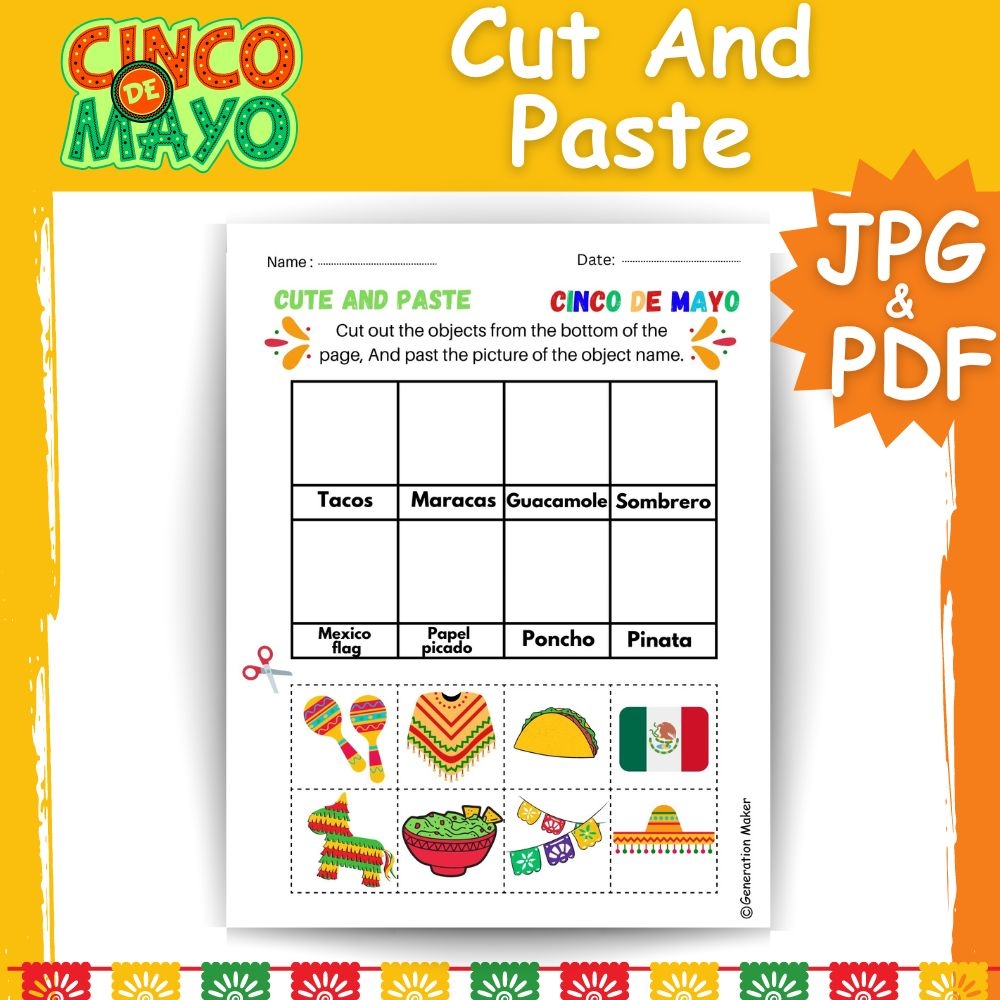 Cut And Paste Cinco De Mayo FREE Cinco De Mayo Activity Worksheet No Alcohol Made By Teachers Cut And Paste Cinco De Mayo FREE Cinco De Mayo Activity Worksheet No Alcohol Made By Teachers