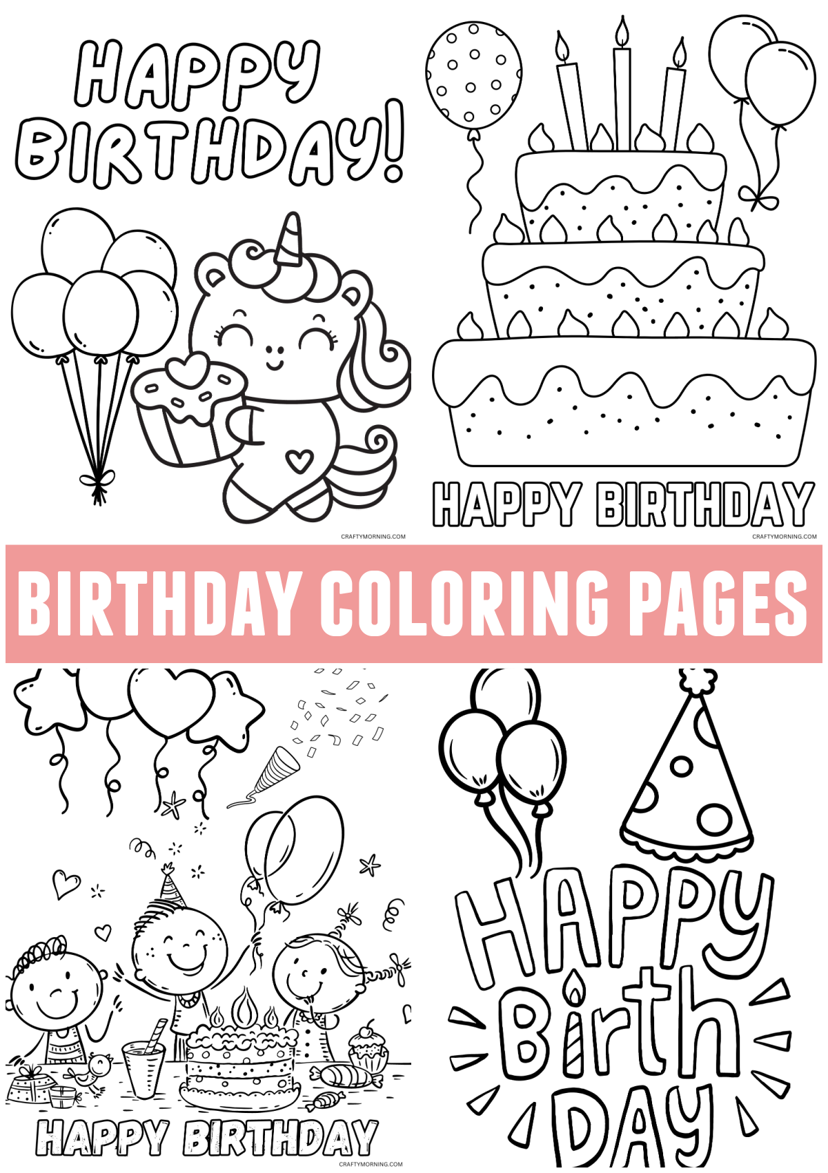 happy birthday coloring sheets free printable