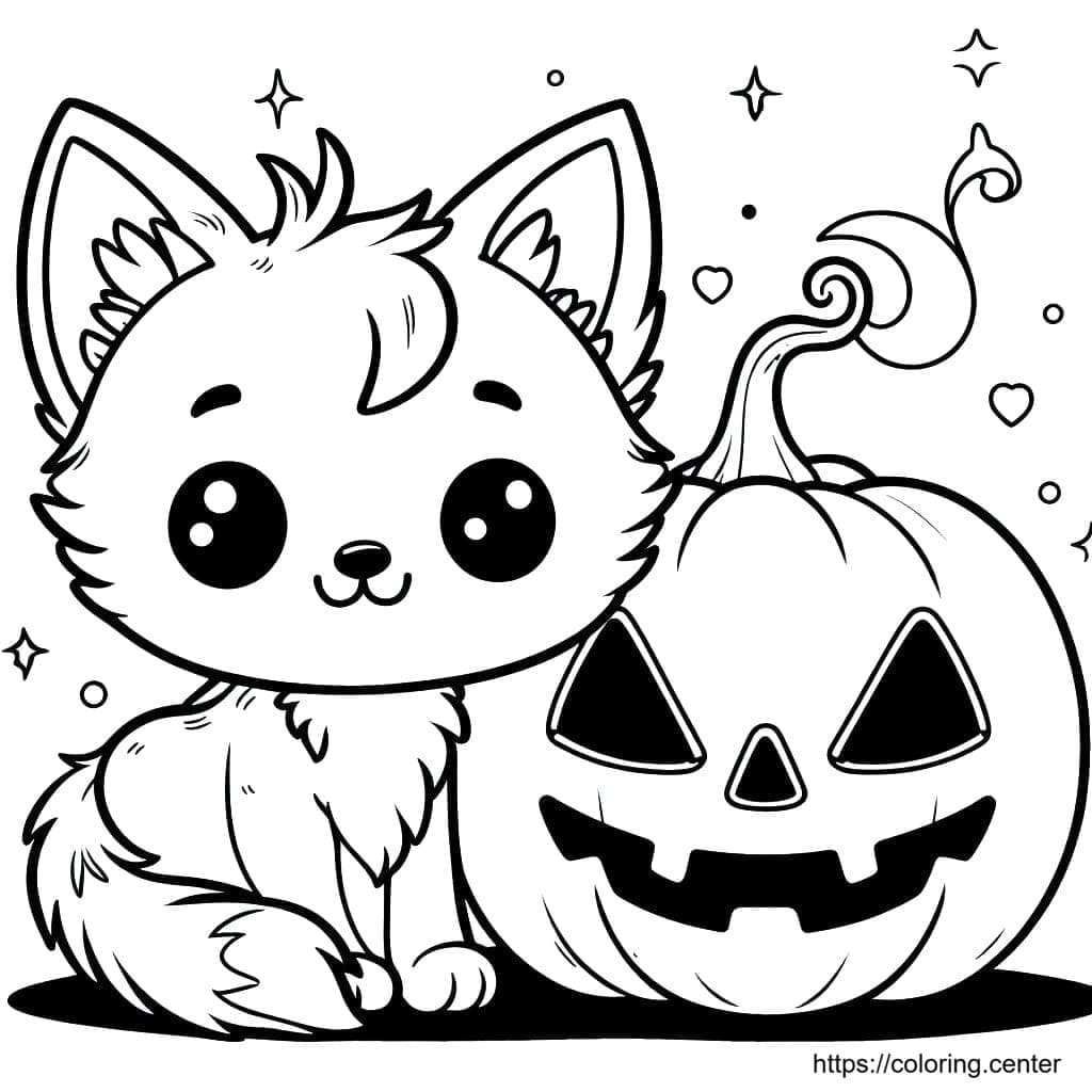 halloween cat coloring page