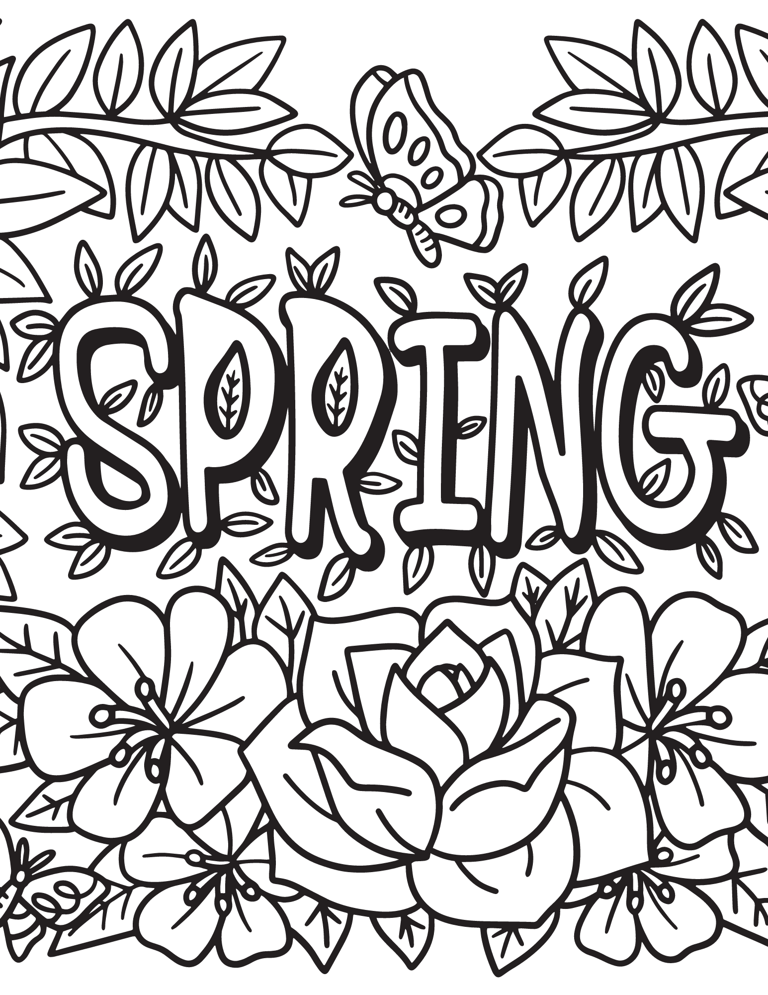 spring coloring sheets free