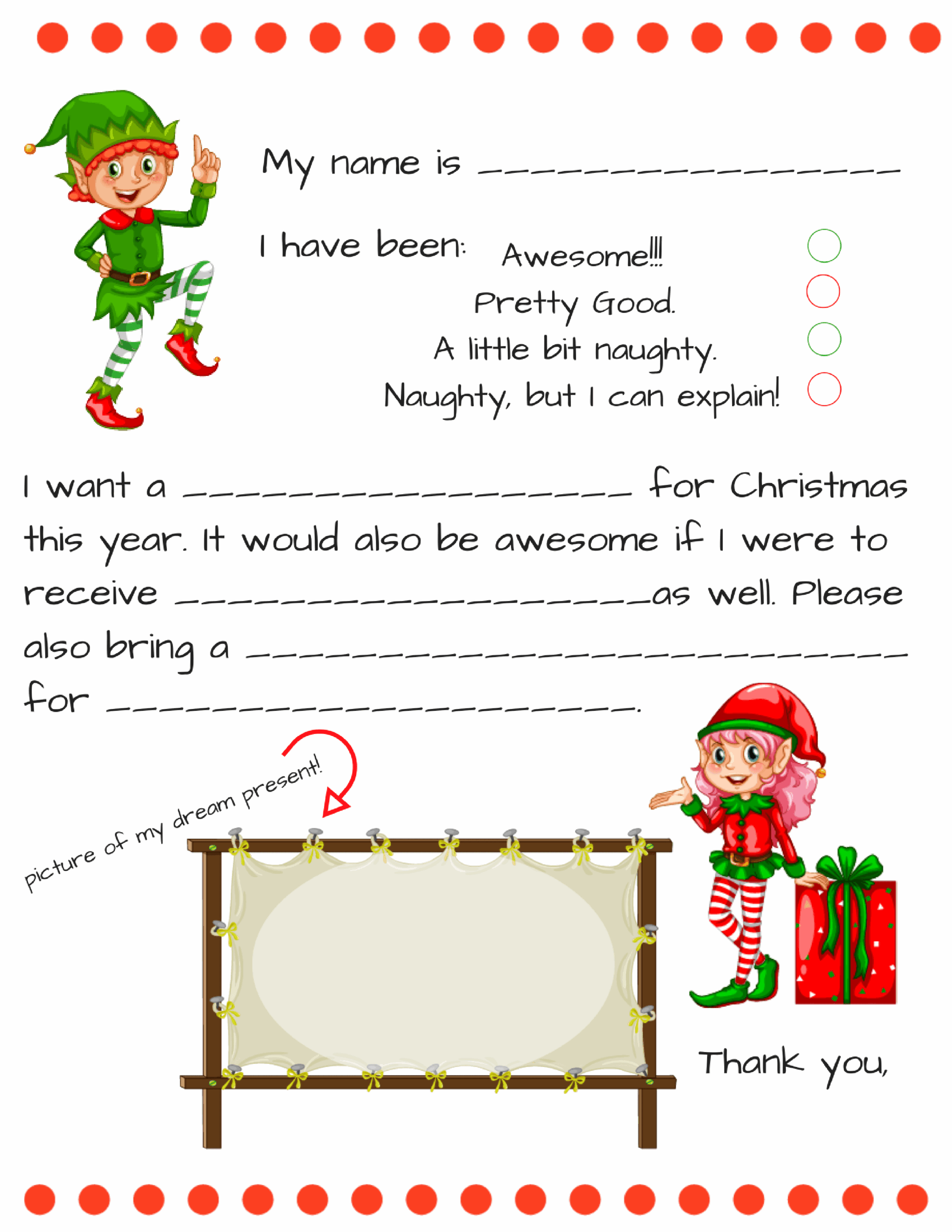 free printable santa letter