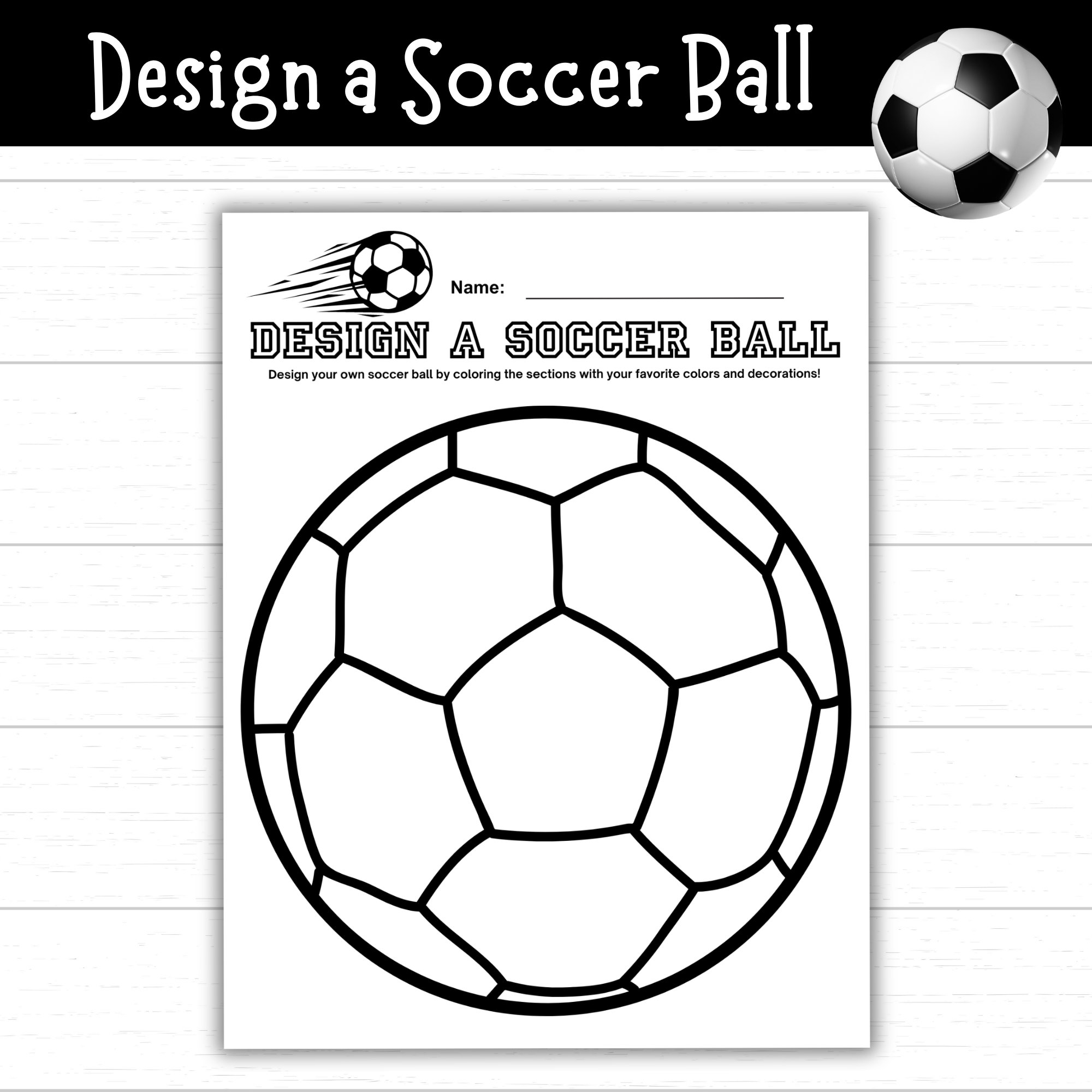 Design A Soccer Ball Printable For Kids Soccer Ball Coloring Page Soccer Activities Soccer Printable Sports Activities Sports Printable Etsy
