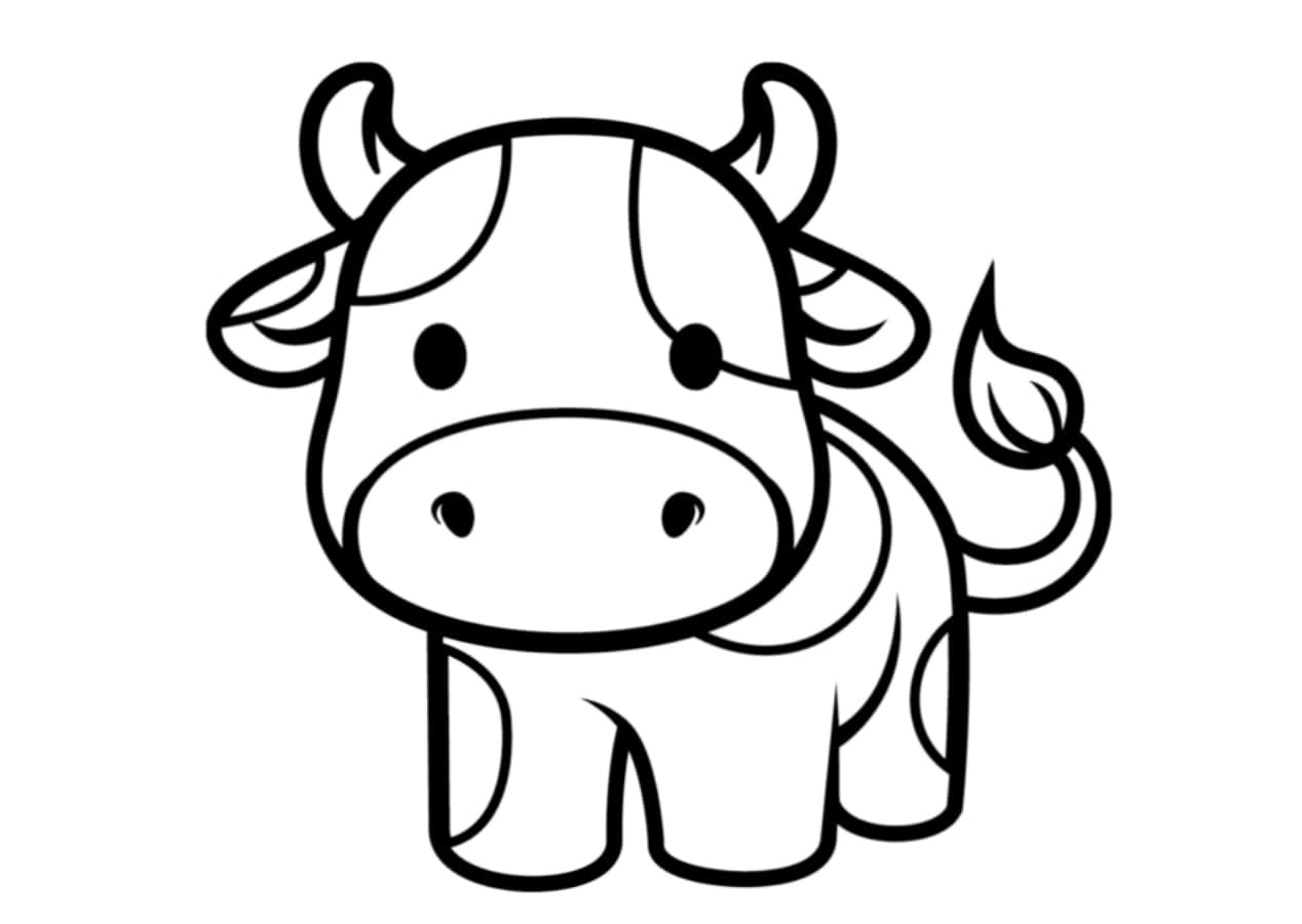 coloring sheet of a cow