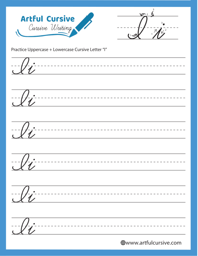 Download Free Printable Cursive Writing Worksheets Artful Cursive